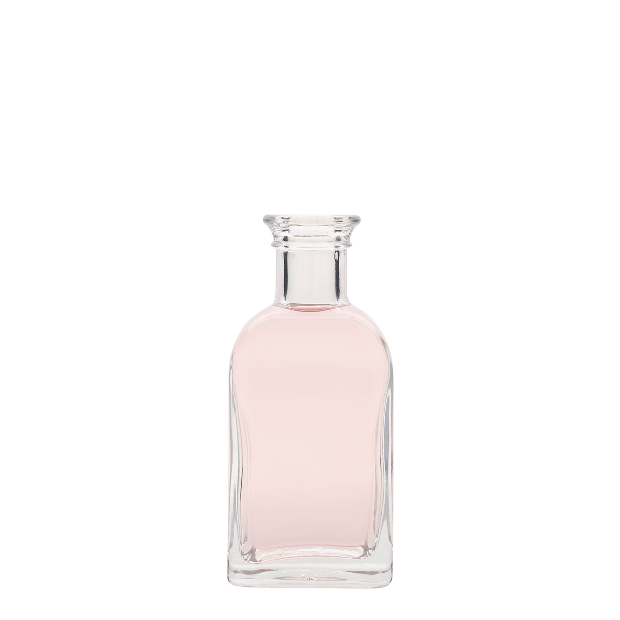 100 ml klaasist apteegipudel 'Carré', ruudukujuline, sulgur: kork