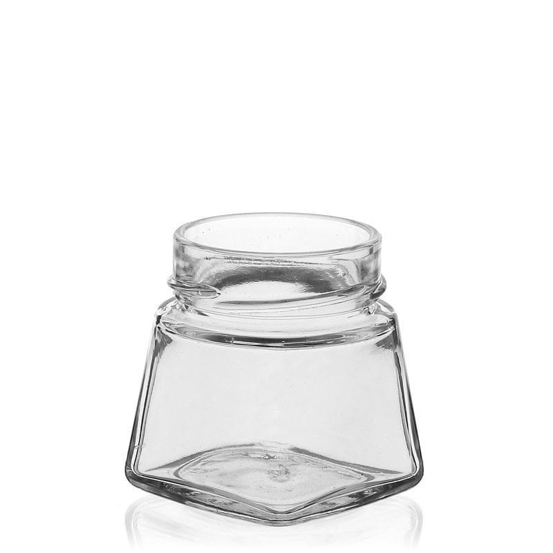 106 ml ruudukujuline klaaspurk 'Luxor', ava: Deep-Twist-Off (DTO 58)