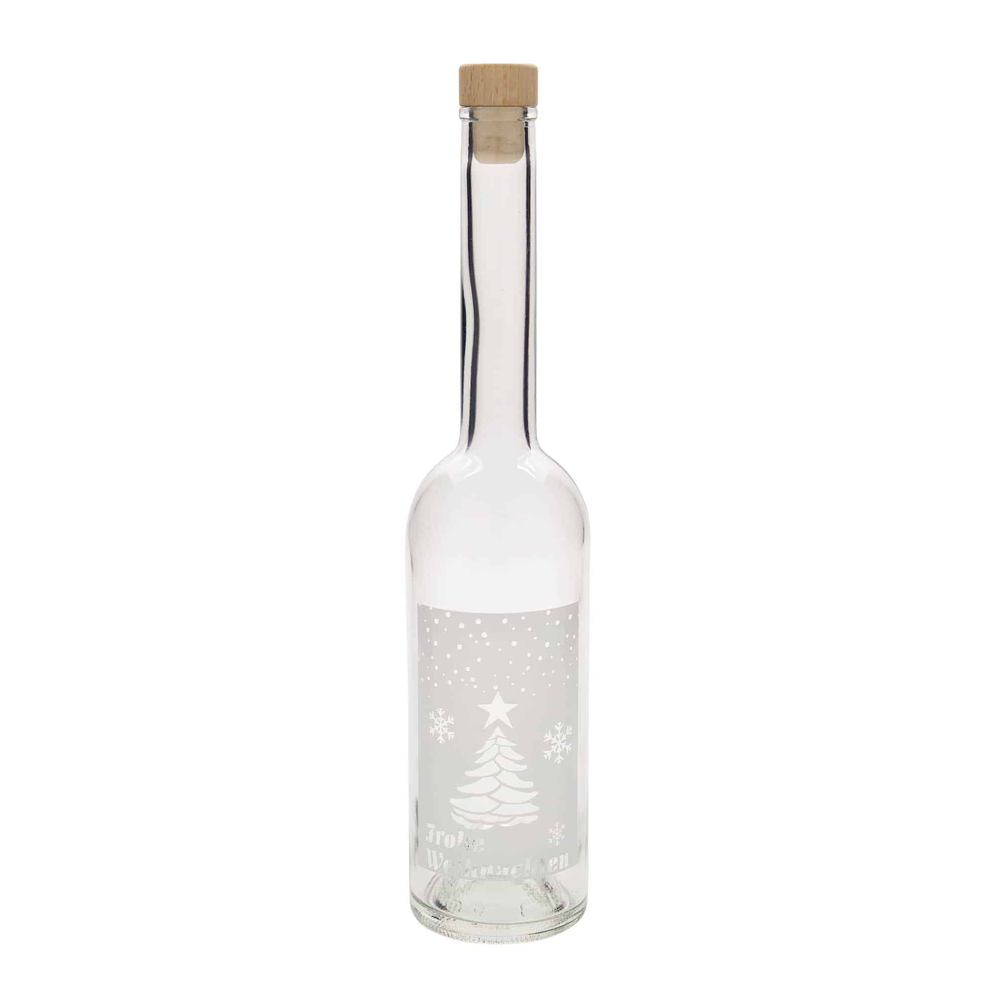 500 ml klaaspudel „Opera“, motiiv: Valged jõulud, avale: kork