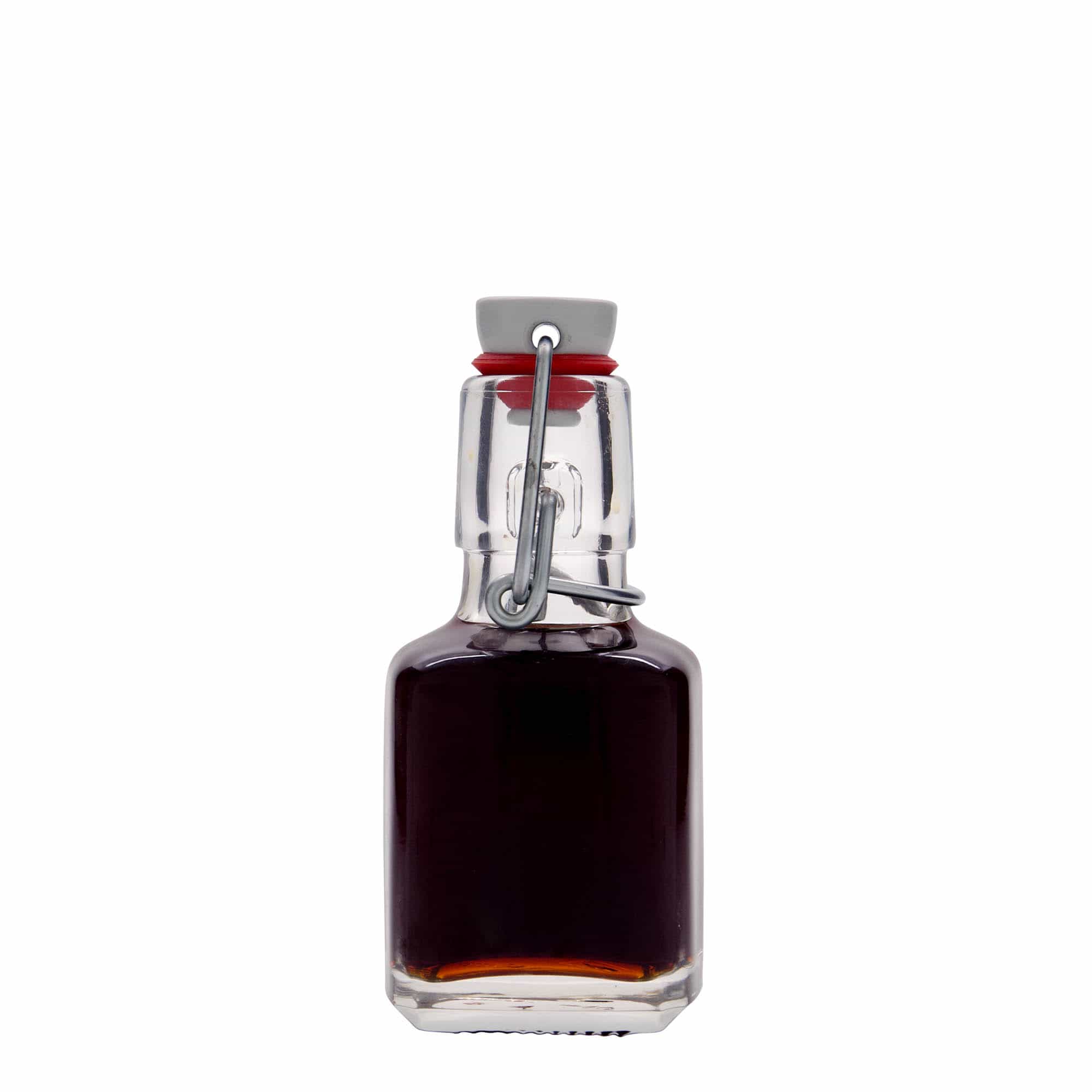 100 ml klaaspudel 'Kubica', ruudukujuline, sulgur: traatkork