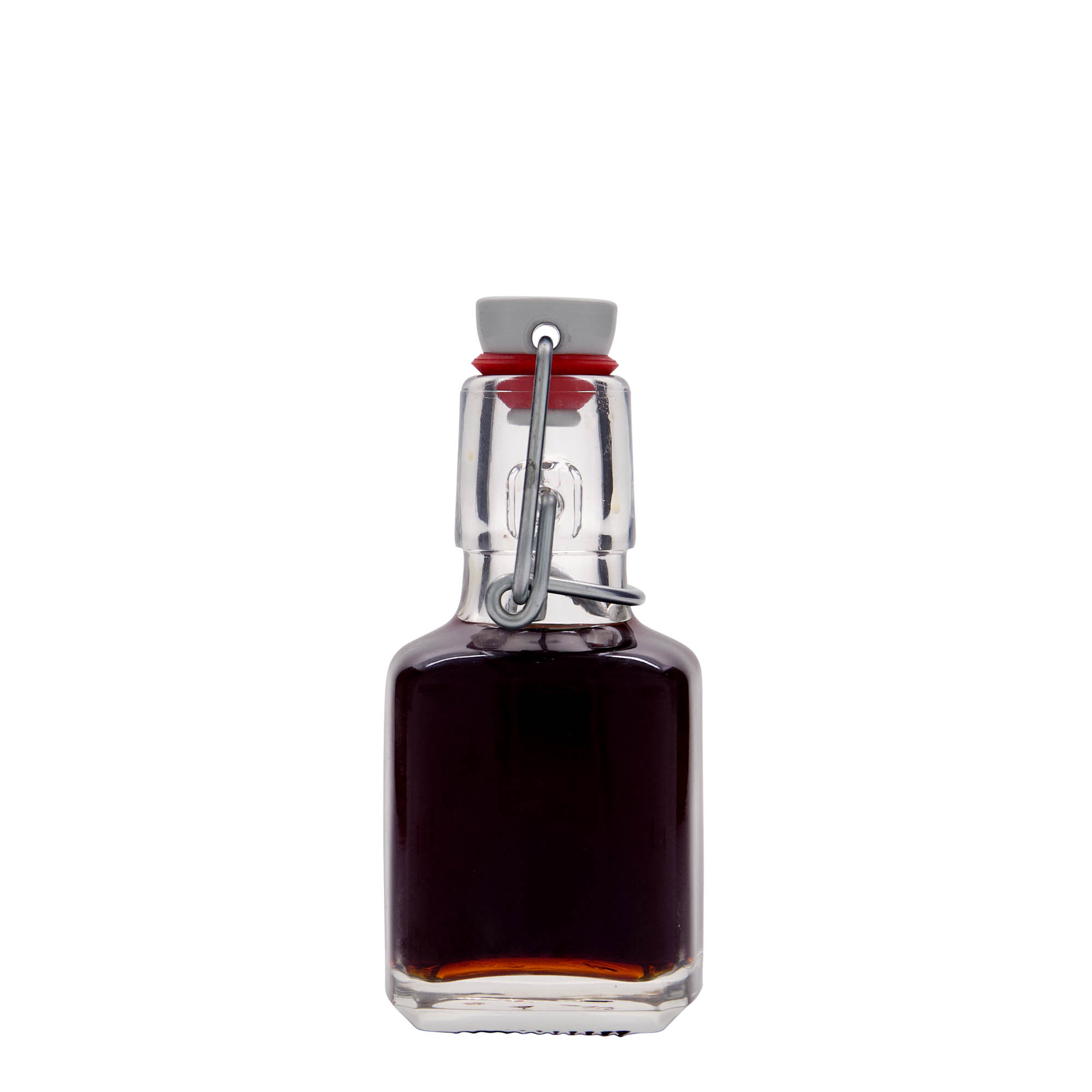 100 ml klaaspudel 'Kubica', ruudukujuline, suuava: klambriga sulgur
