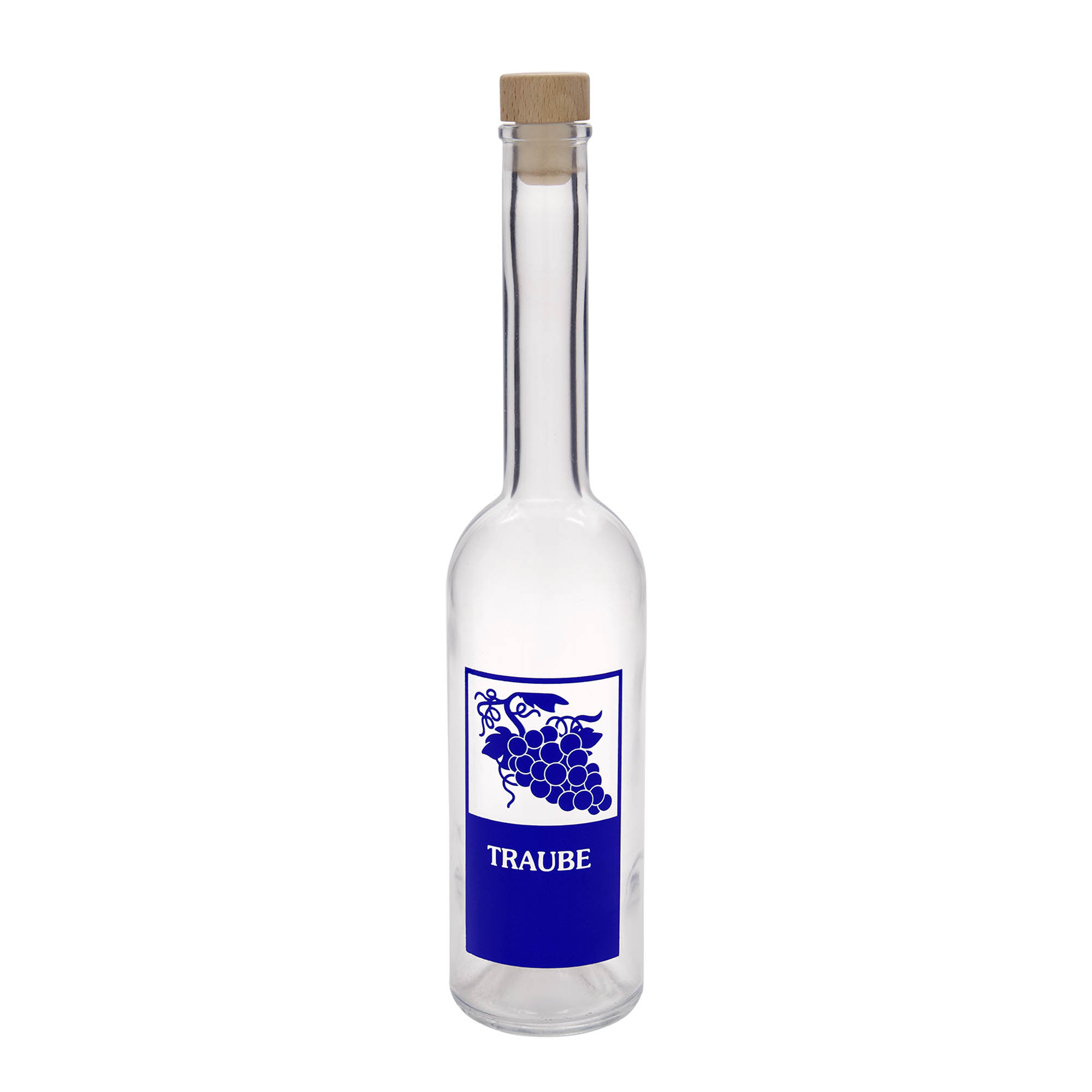 500 ml klaaspudel 'Opera', motiiv: Viinamarjad, suuava: kork