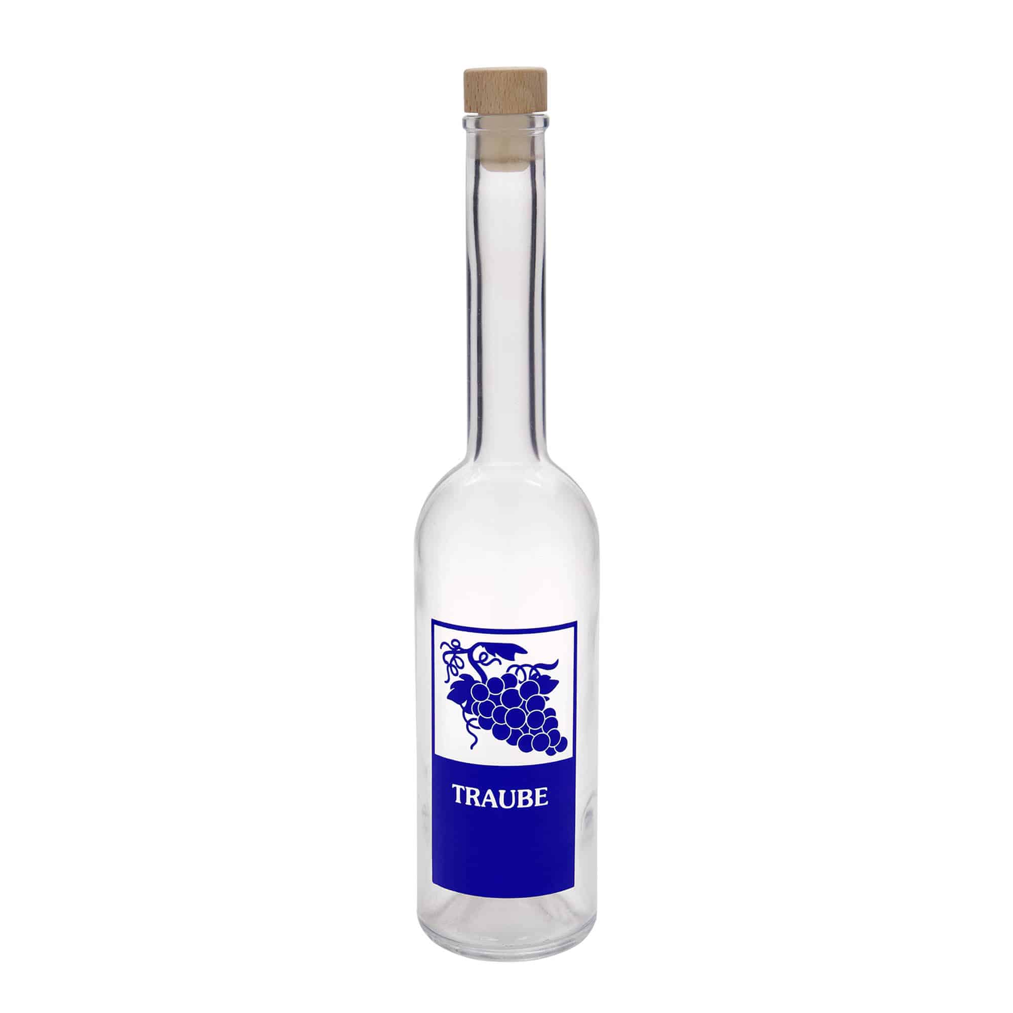 500 ml klaaspudel „Opera“, motiiv: Viinamarjad, avale: kork
