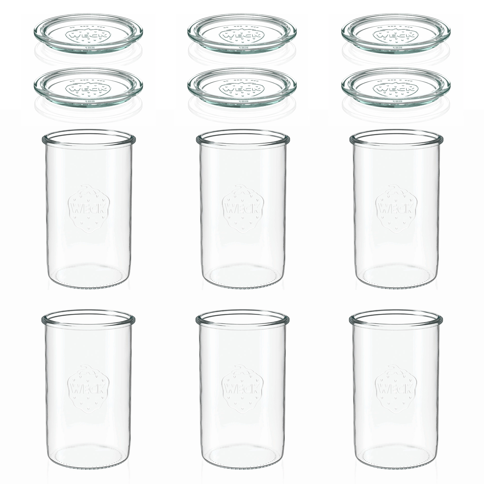 6x 1000 ml WECK-klaaspurk klaaskaanega RR 100