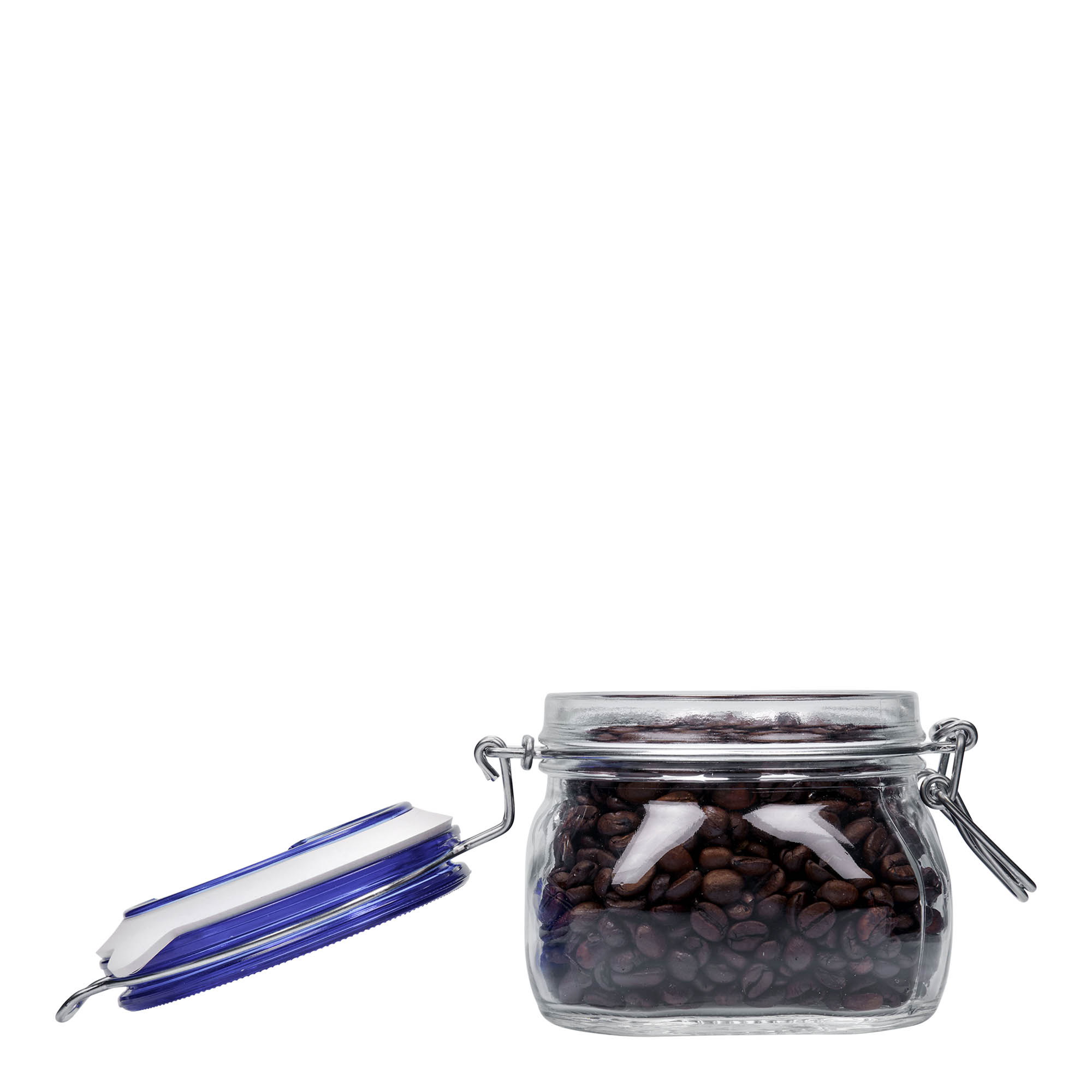 500 ml traadikäepidemega klaaspurk 'Fido' sinise kaanega, ruudukujuline, suuava: traadikäepideme sulgur 500 ml traadikäepidemega klaaspurk 'Fido' sinise kaanega, ruudukujuline, suuava: traadikäepideme sulgur