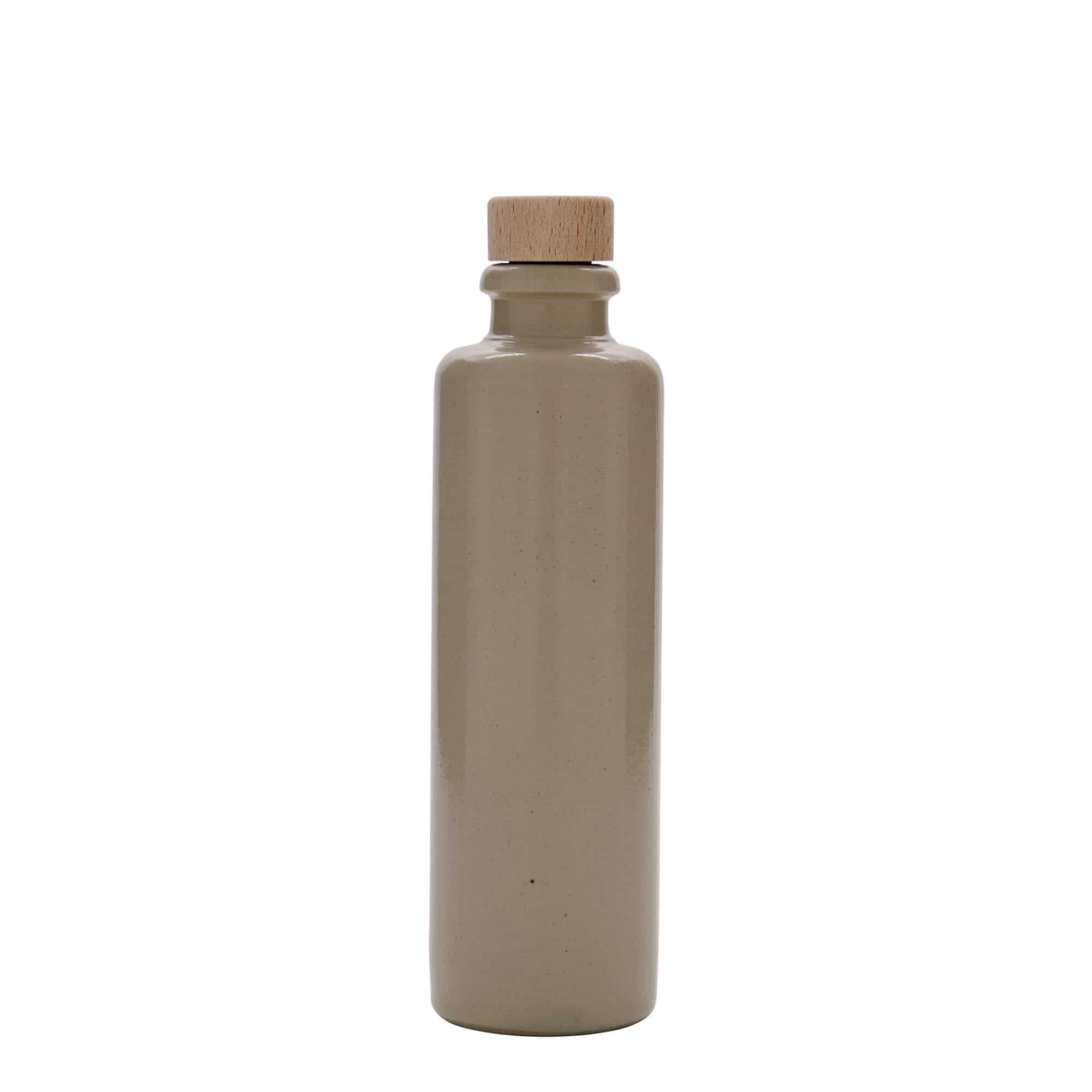 200 ml keraamiline pudel, kivikeraamika, beež, sulgur: kork