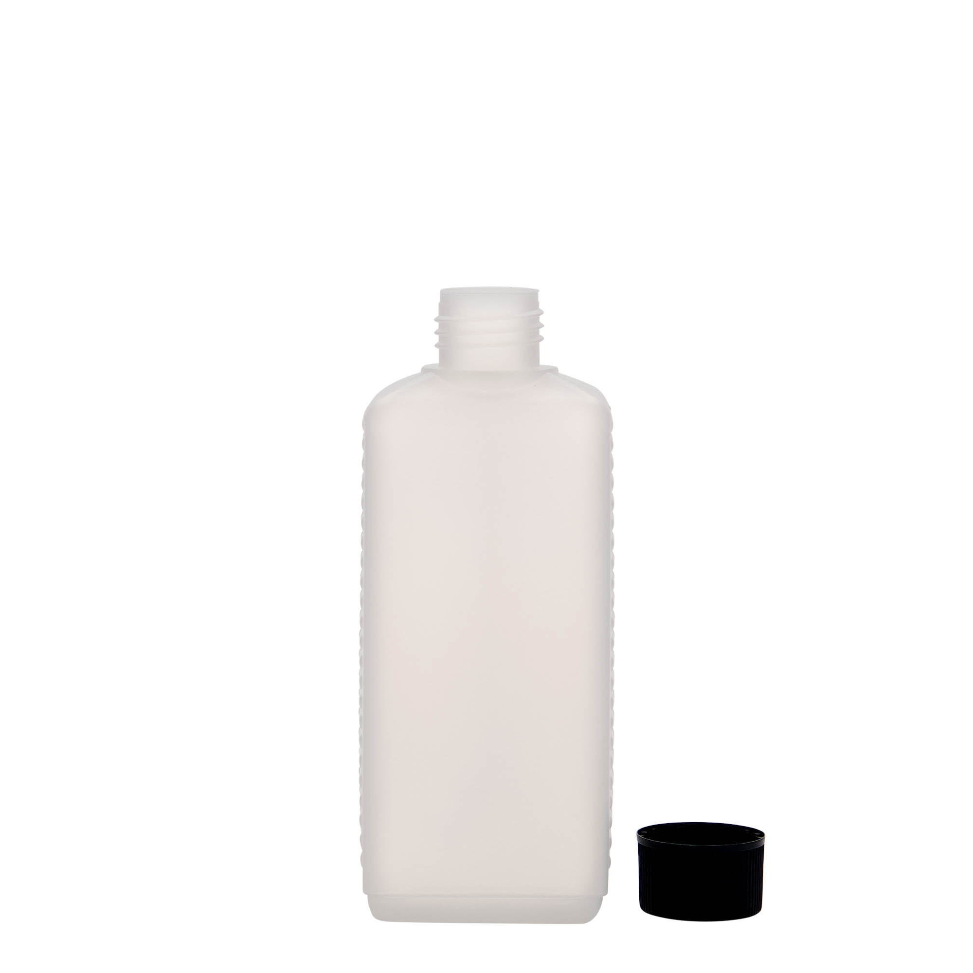 250 ml kanistripudel, ristkülikukujuline, HDPE-plastik, looduslik, avale: DIN 25 EPE