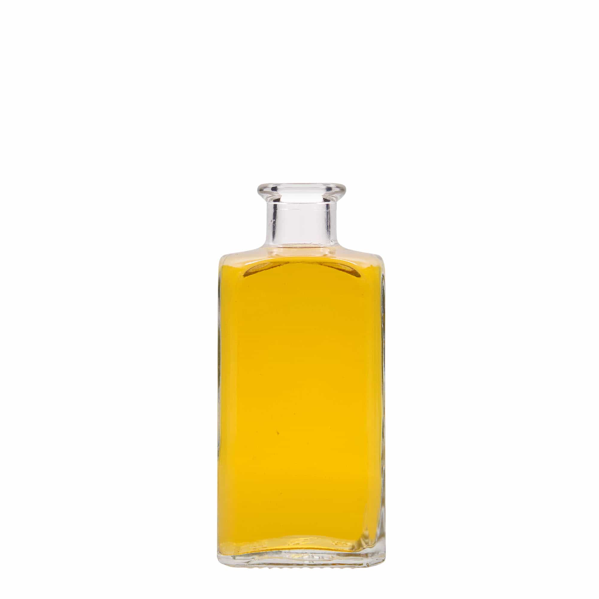 250 ml klaasist apteegipudel 'Carré', ruudukujuline, sulgur: kork