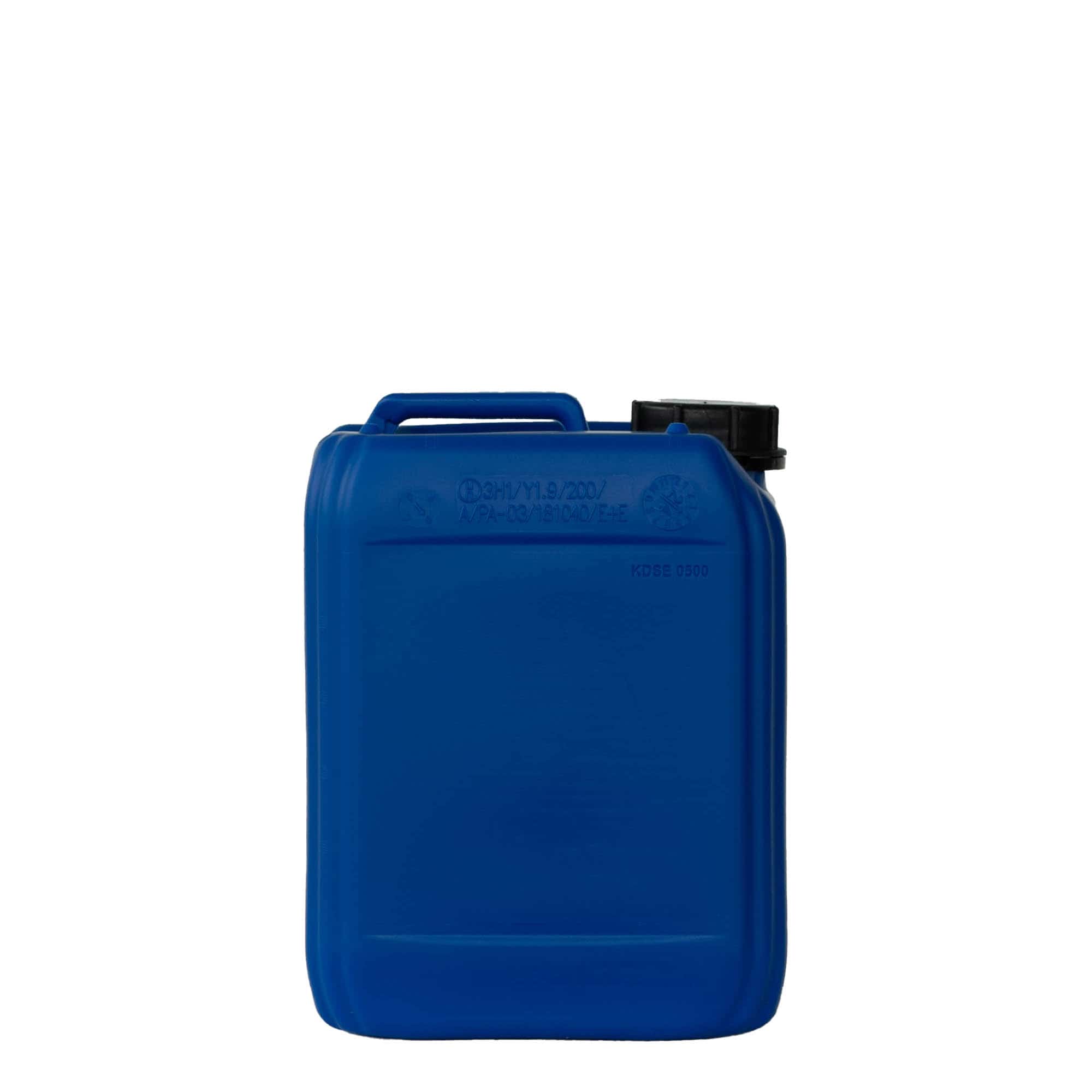 5 l kanister, ristkülikukujuline, HDPE-plast, sinine, sulgur: ND 55