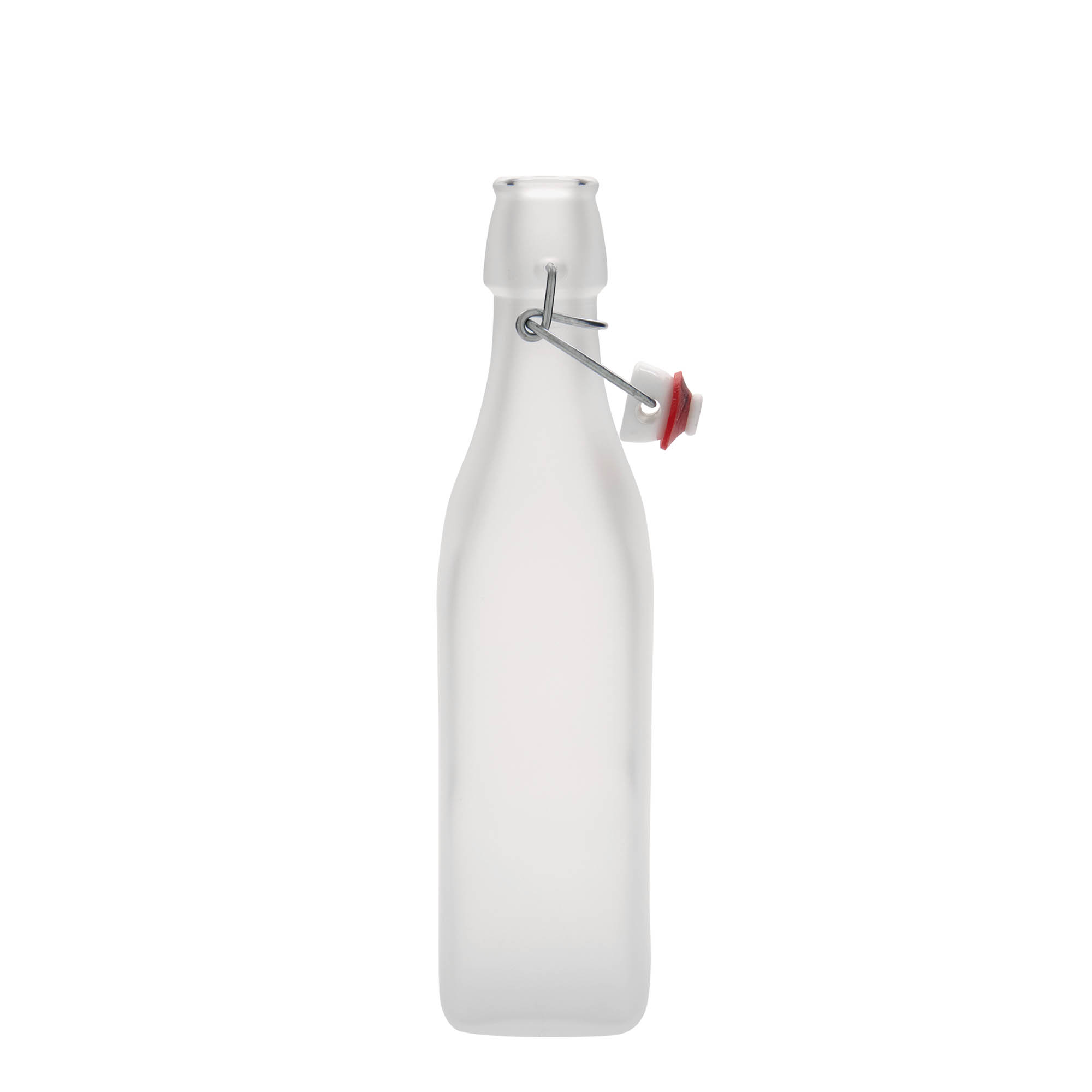 500 ml klaaspudel 'Swing, ruudukujuline, valge, suuava: klambriga sulgur'