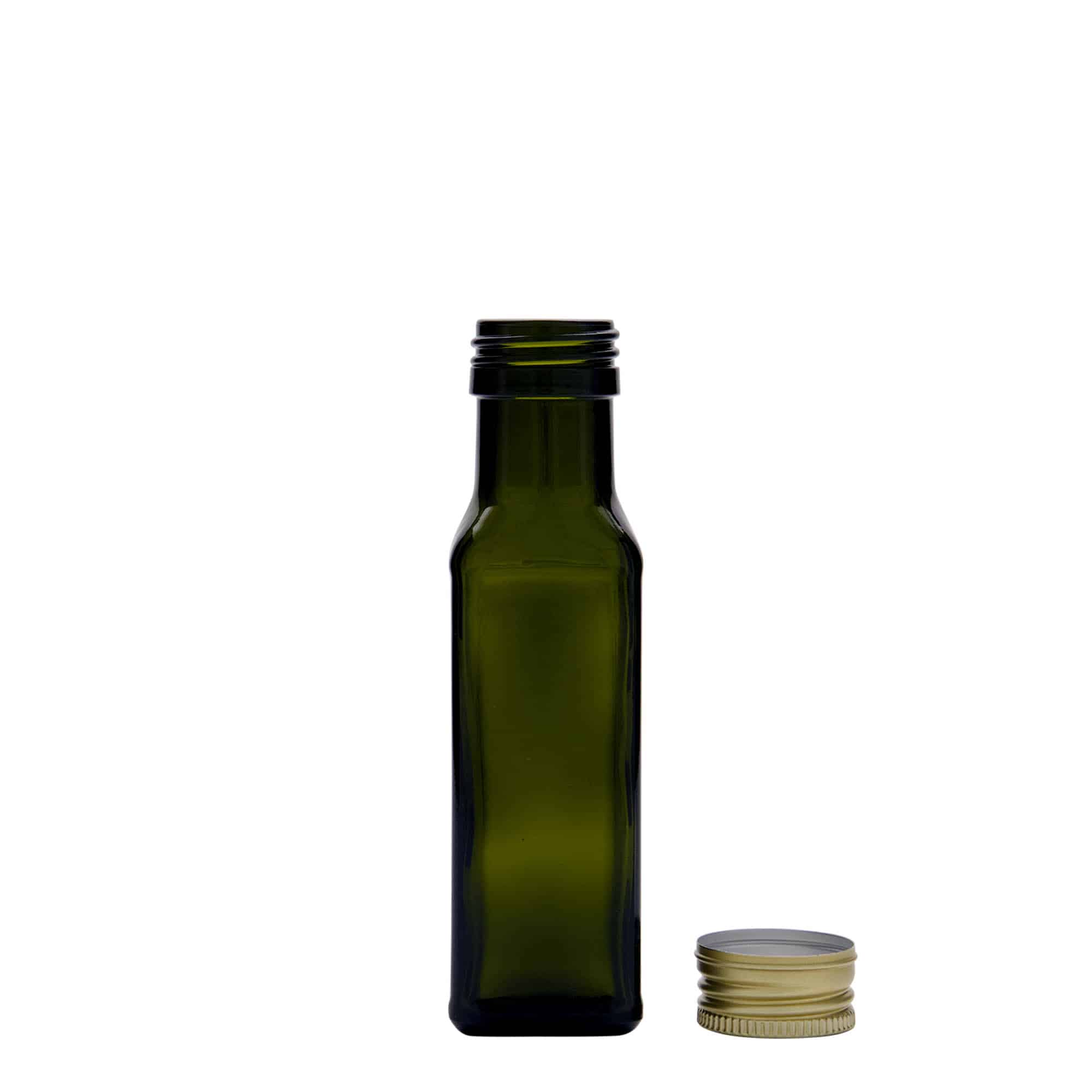 100 ml klaaspudel 'Marasca', ruudukujuline, antiikroheline, ava: PP 31,5