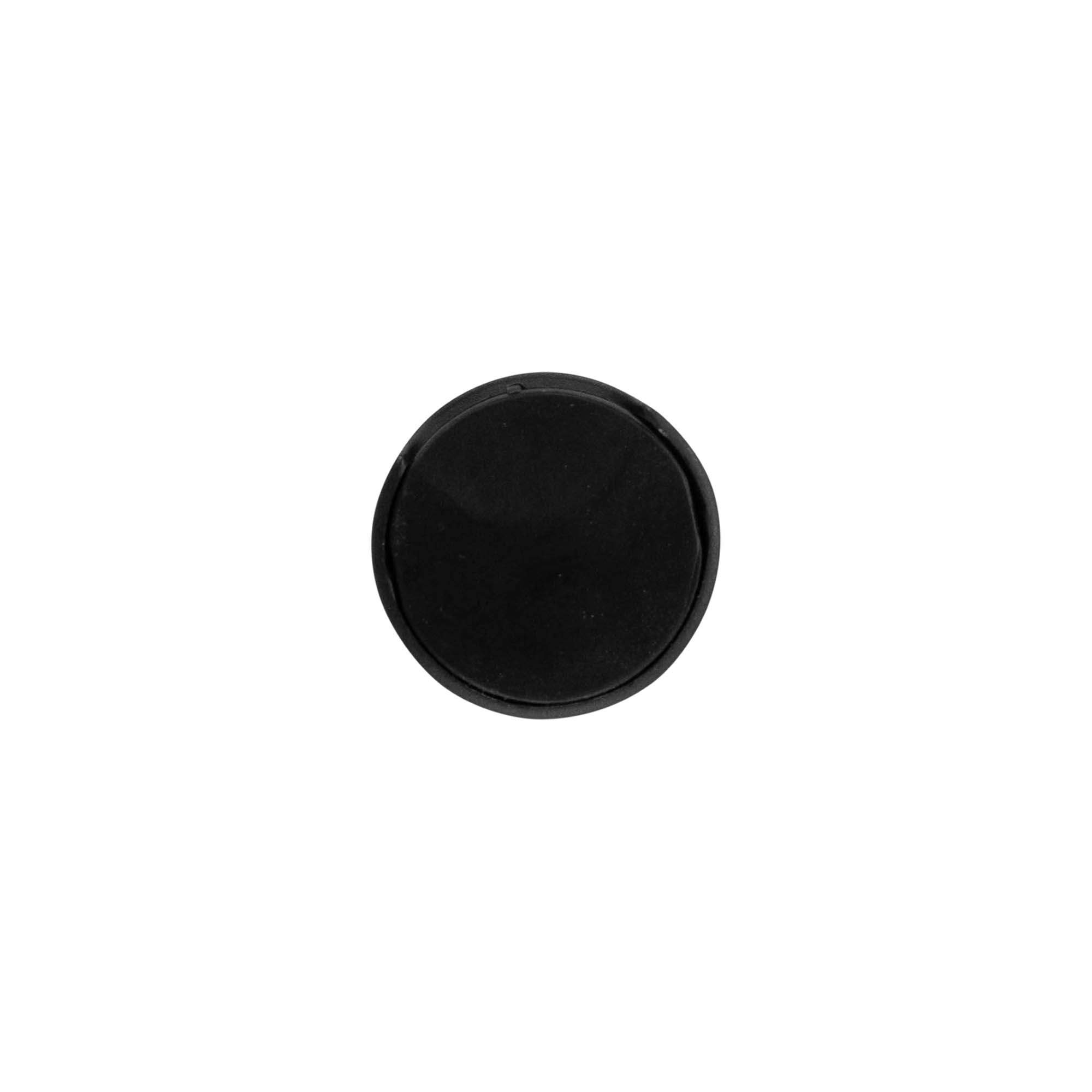 Kruvikork Disc Top, PP-plast, must, sobib avale: 24/410