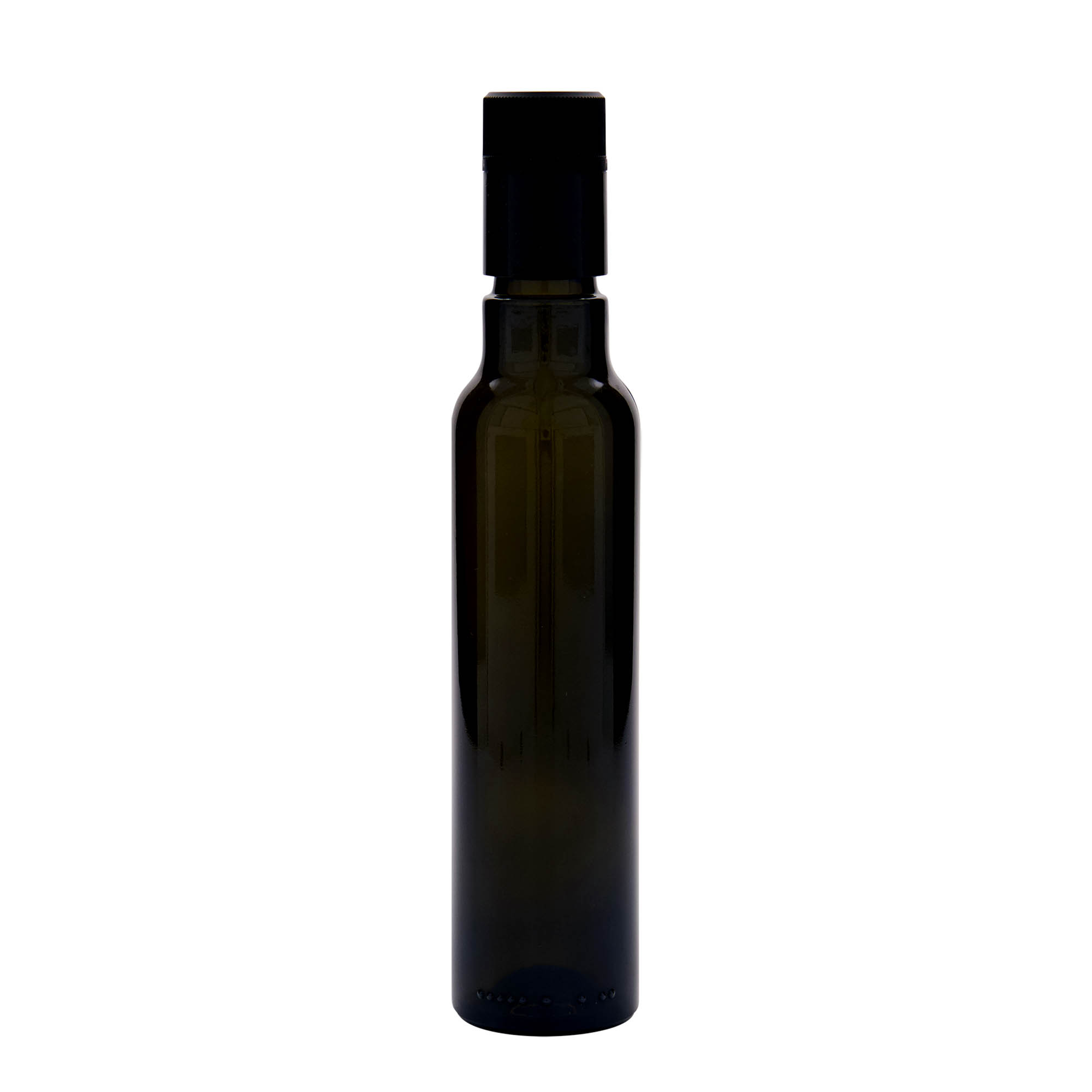 250 ml äädika-/õliflask 'Willy New', klaas, antiikroheline, suuava: DOP