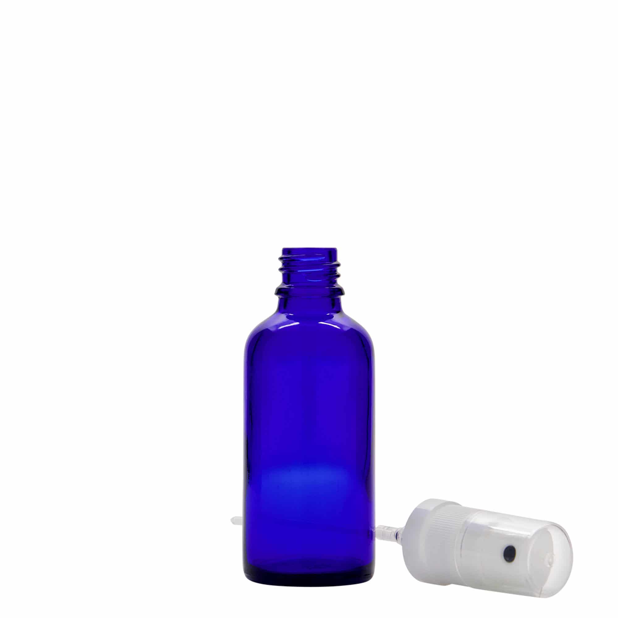 50 ml ravimi pihustuspudel, klaas, sügavsinine, sulgur: DIN 18
