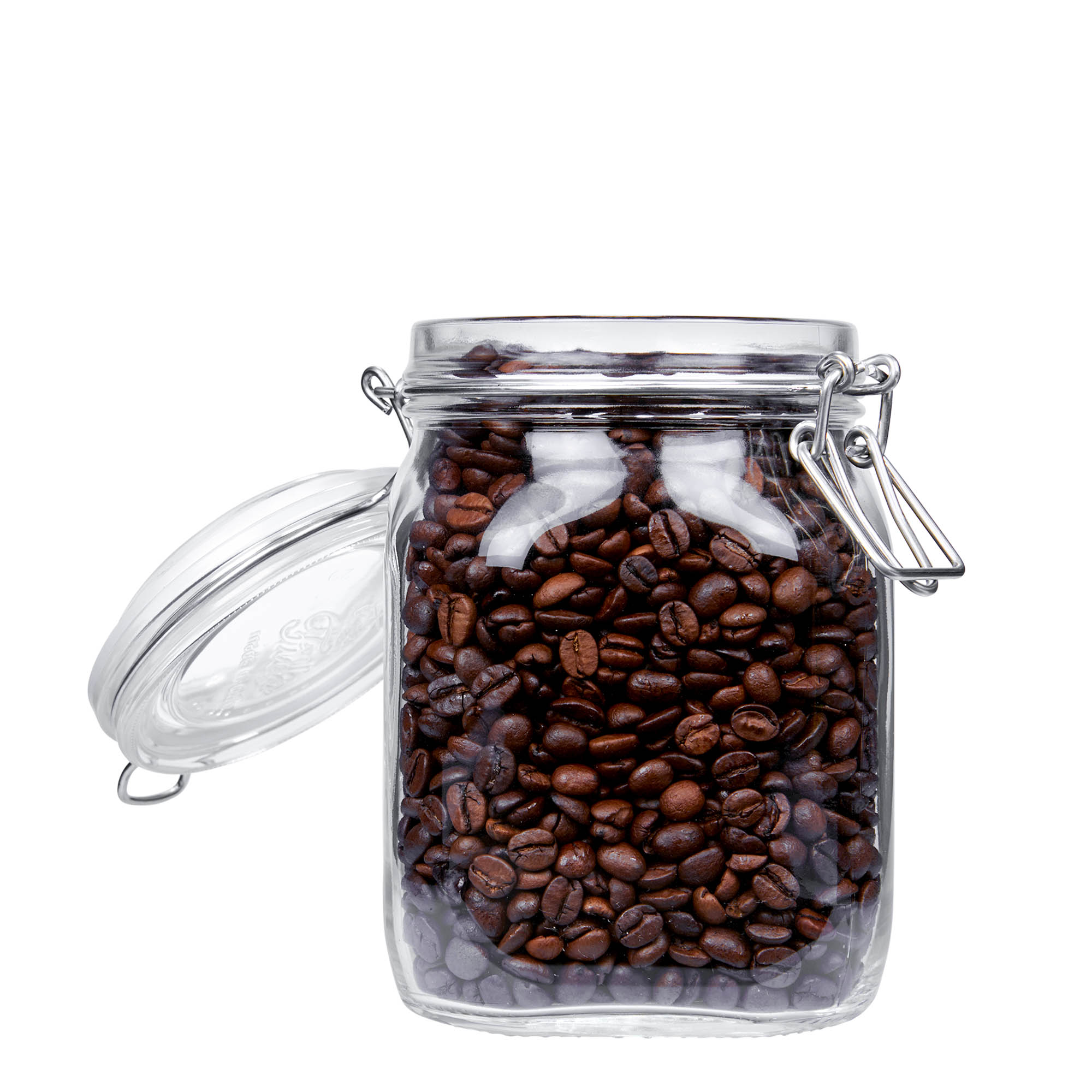 1000 ml traatkaanega purk 'Fido', ruudukujuline, sulgur: traatkaas
