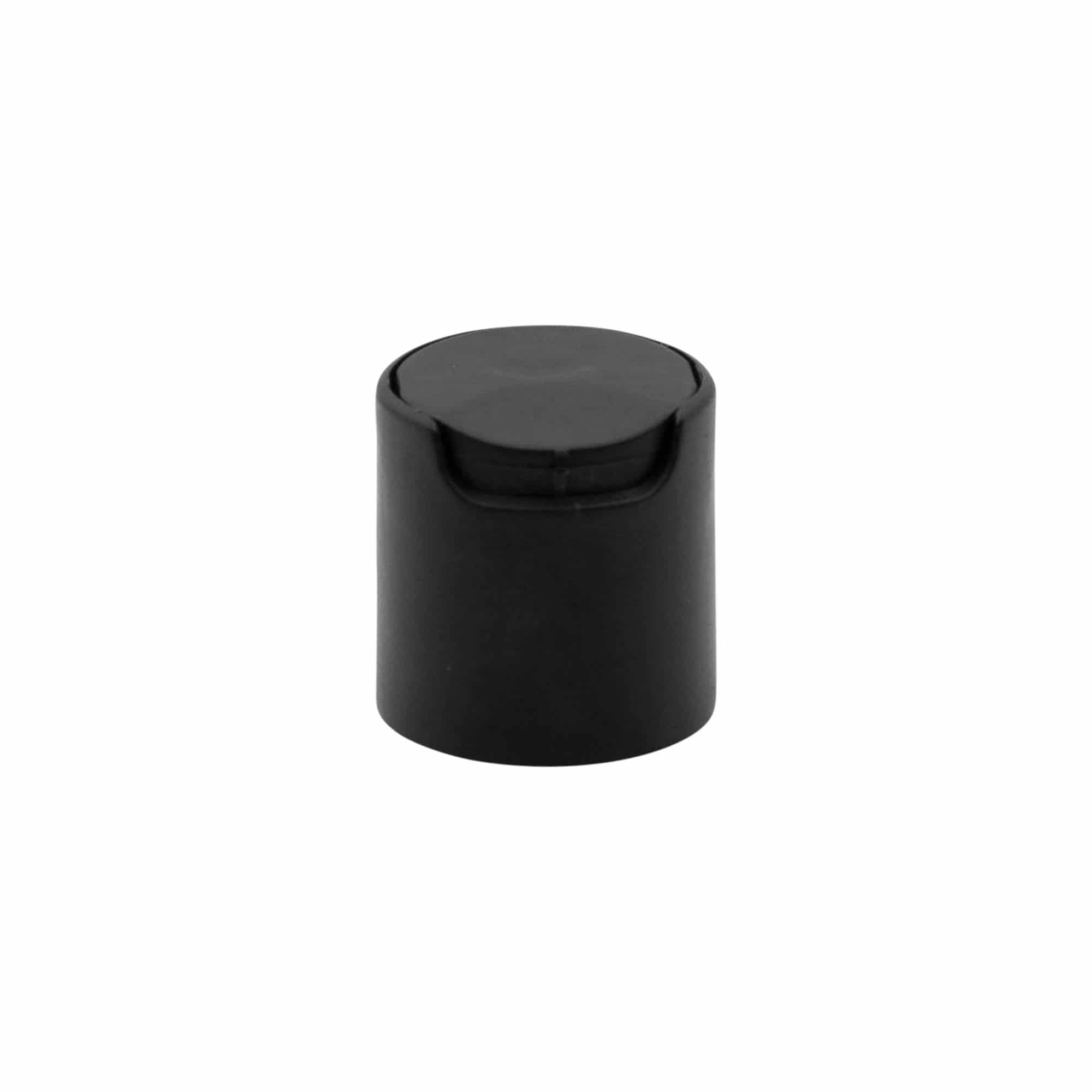 Keeratav disc-top-kork, PP-plast, must, sulguri tüüp: GPI 24/410 Keeratav disc-top-kork, PP-plast, must, sulguri tüüp: GPI 24/410