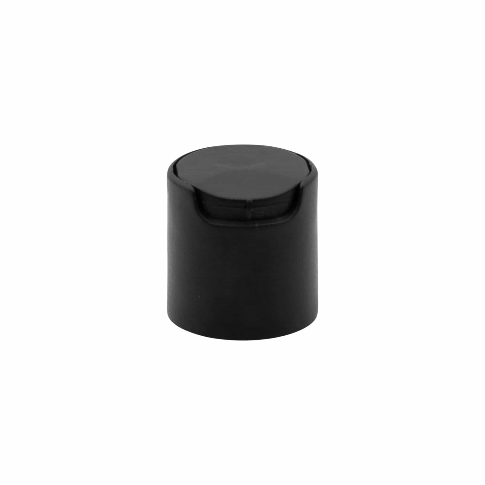 Kruvikork Disc Top, PP-plast, must, sobib avale: 24/410