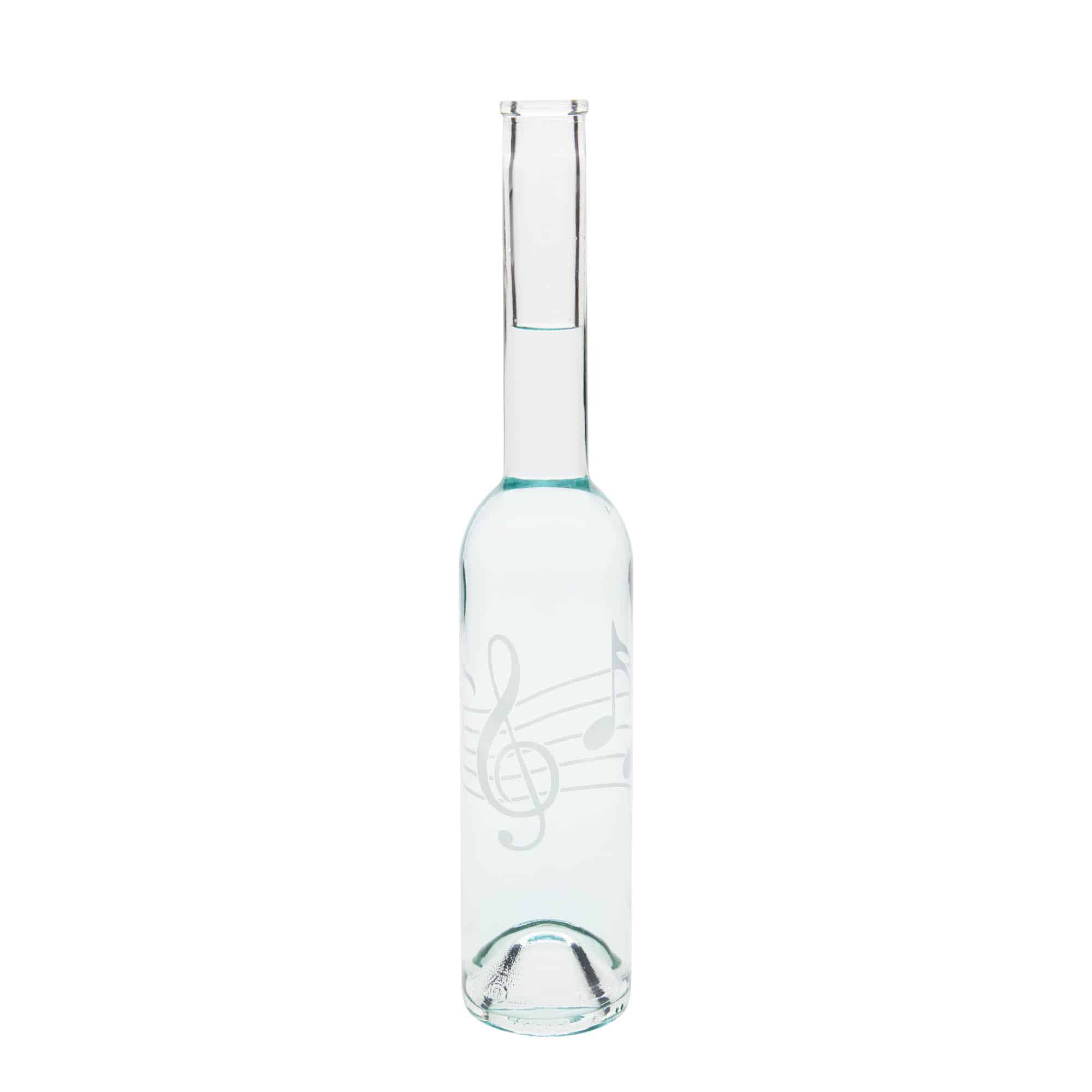 350 ml klaaspudel 'Opera', motiiv: noodid, sulgur: kork
