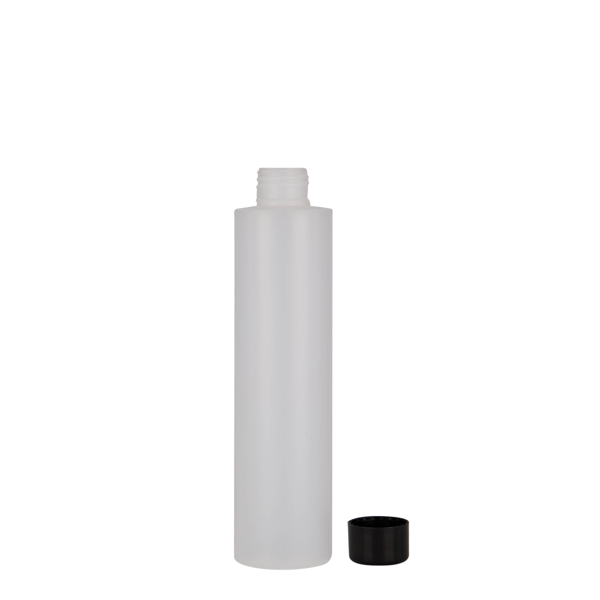 200 ml plastpudel 'Pipe', HDPE, naturaalne, suu: 24/410