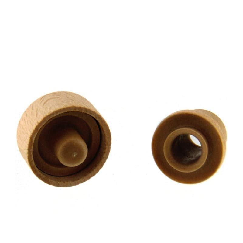 Tõmmatav kork doseerimisavaga 19 mm, plast-puit, mitmevärviline, sulguri tüüp: kork