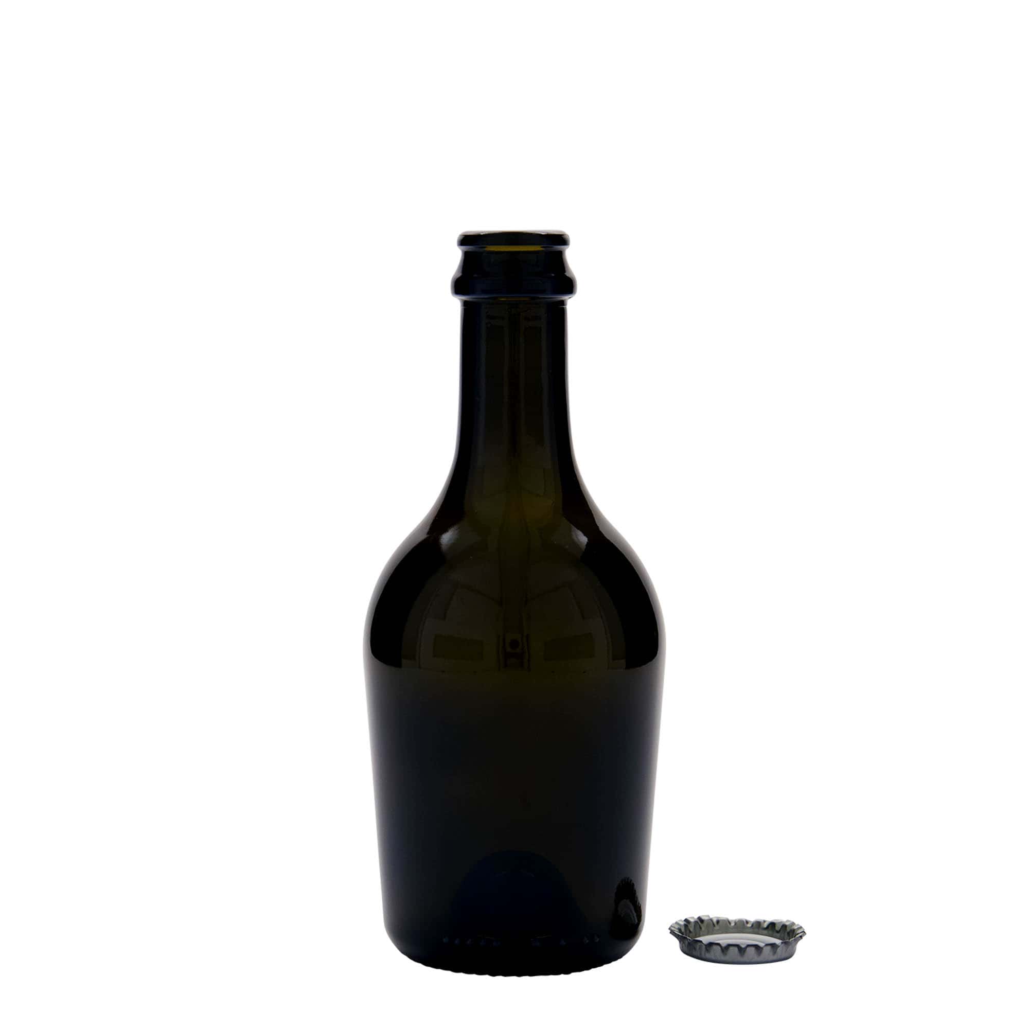 330 ml õlle-/vahuveinipudel 'Butterfly', klaas, antiikroheline, ava: keeratkork