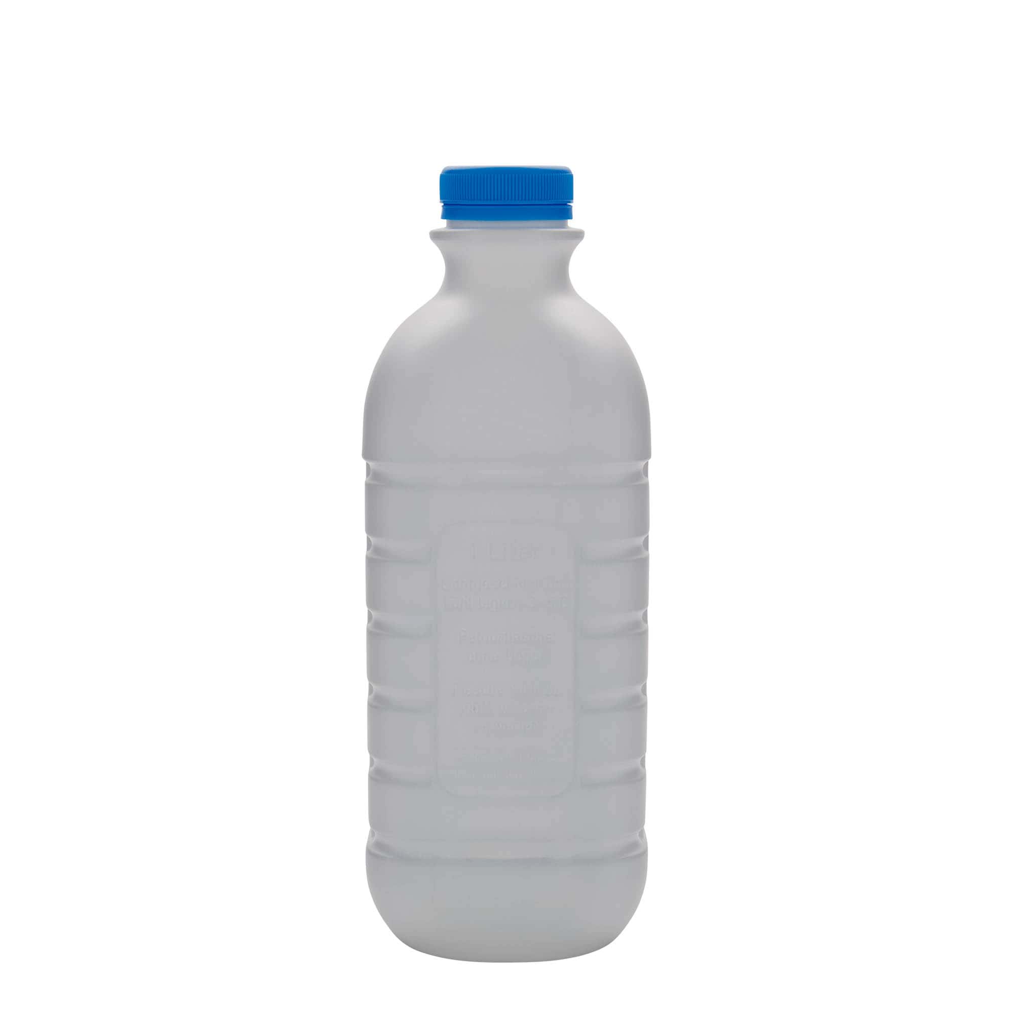 1.000 ml piimapudel, ristkülikukujuline, HDPE-plastik, valge, avale: PEHD40