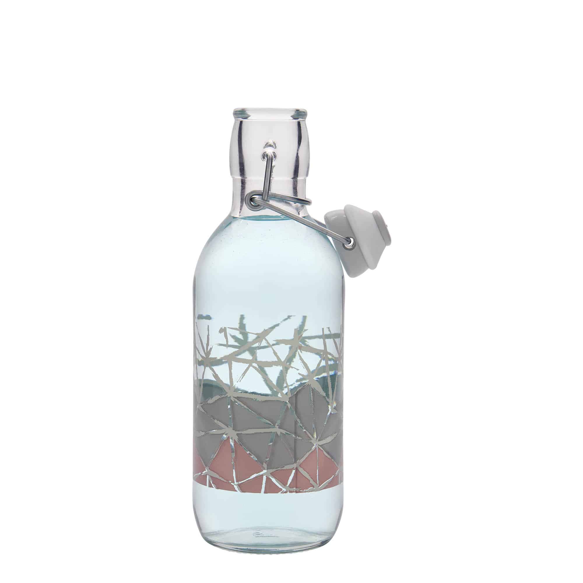 500 ml klaaspudel 'Emilia', motiiv: Manolibera rosa, sulgur: traatkork 500 ml klaaspudel 'Emilia', motiiv: Manolibera rosa, sulgur: traatkork