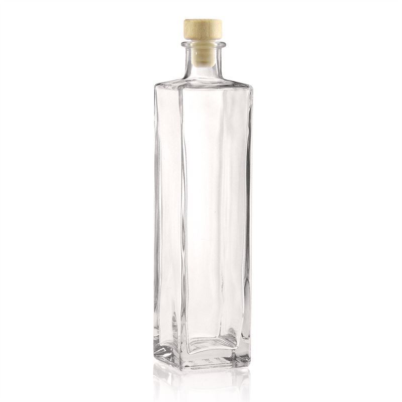 500 ml klaaspudel 'Rafaello', ruudukujuline, sulgur: kork