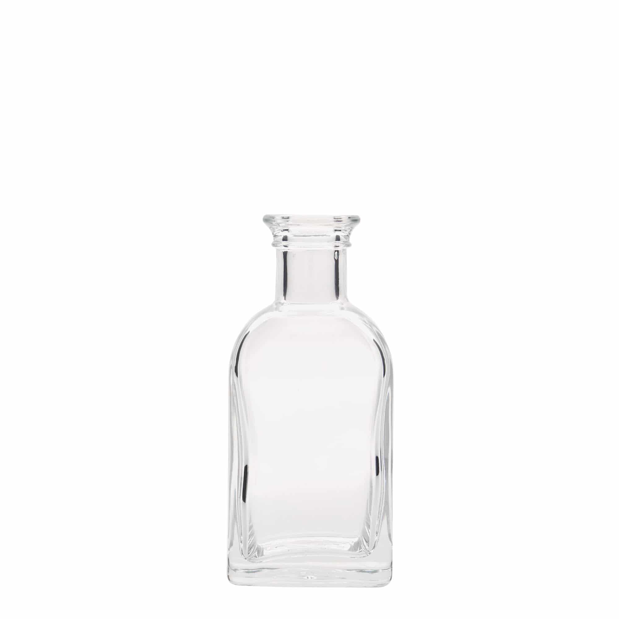 100 ml klaaspudel Apotheker Carré, ruudukujuline, avale: kork