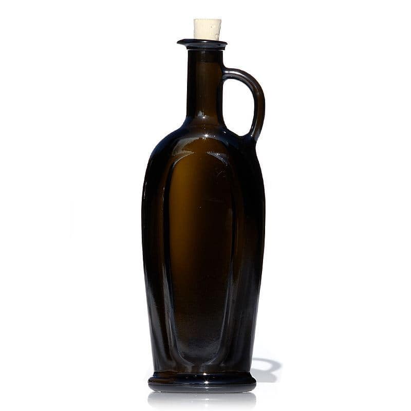 500 ml klaaspudel 'Eleganta', ovaalne, antiikroheline, sulgur: kork