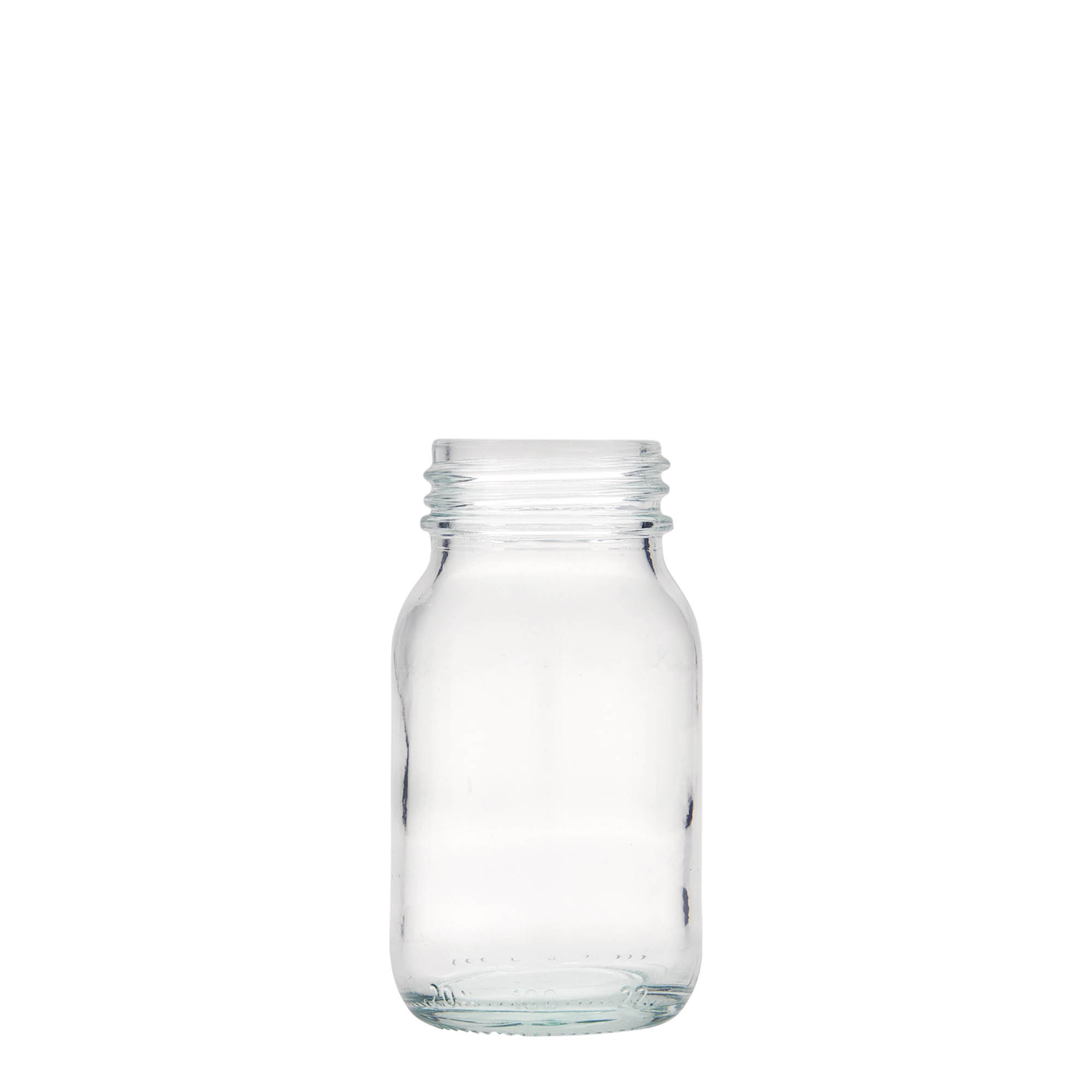 100 ml laiakaelne klaaspurk, ava: DIN 40