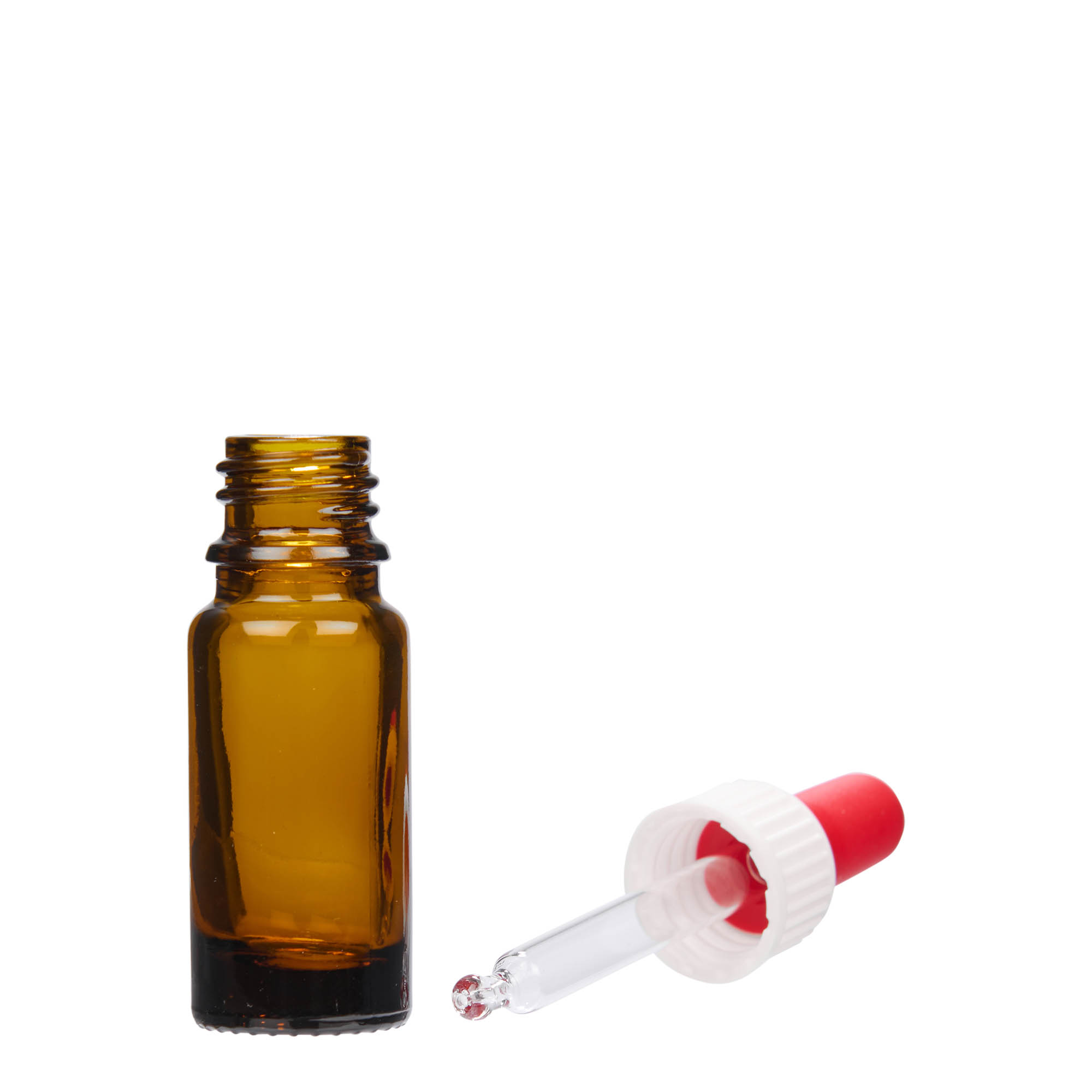 10 ml tilguti pudel meditsiin, klaas, pruun, suu: DIN 18