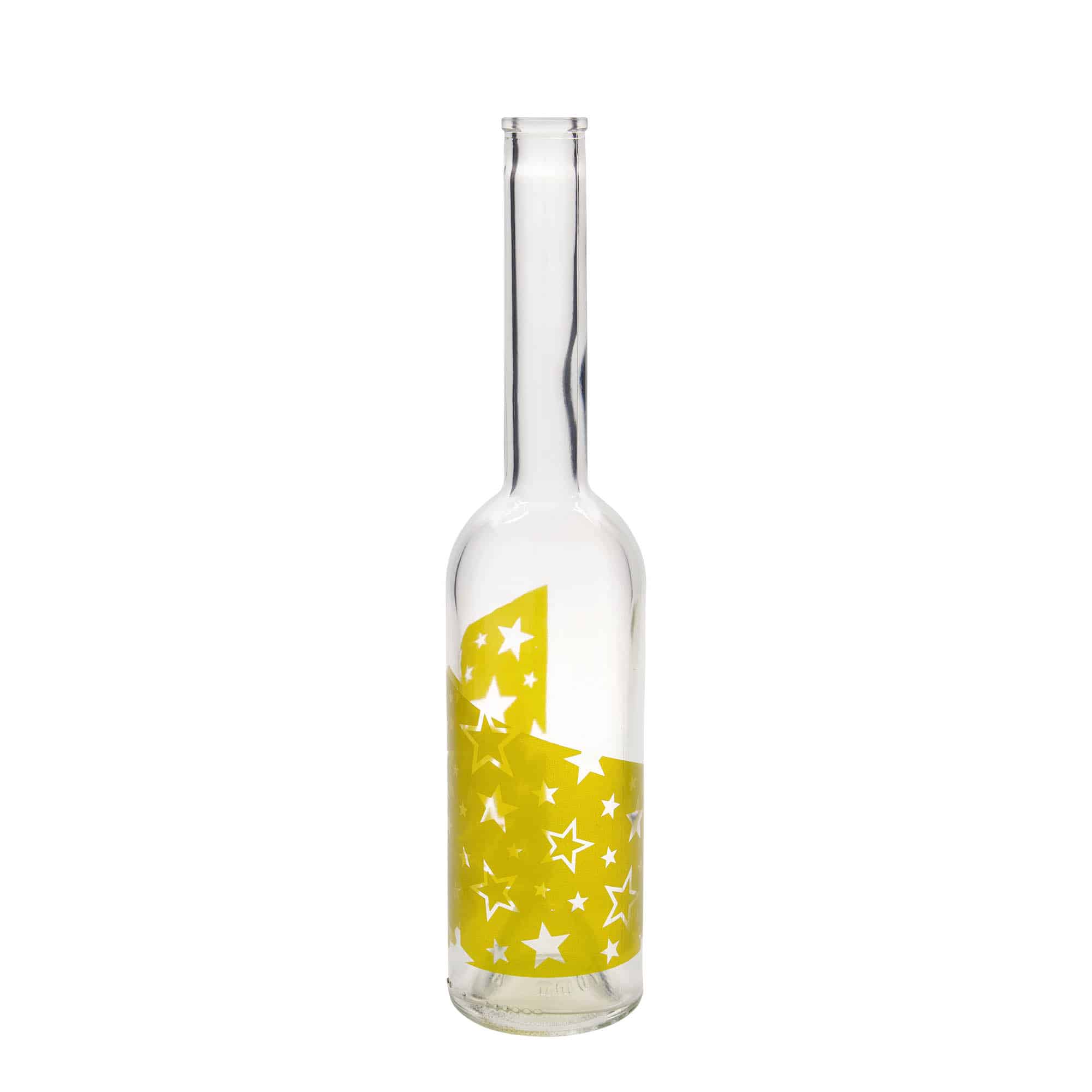 500 ml klaaspudel 'Opera', motiiv: kuldtähed, sulgur: kork