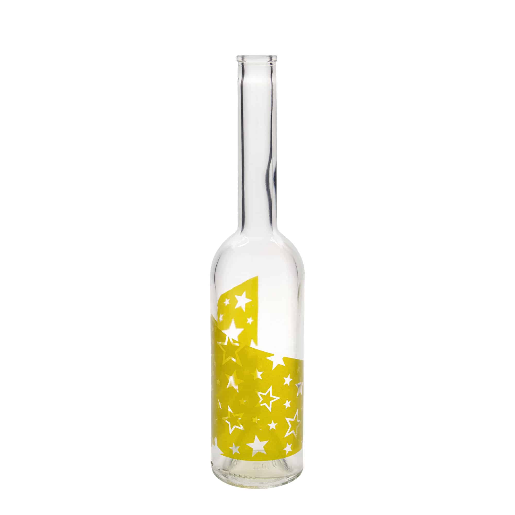 500 ml klaaspudel „Opera“, motiiv: kuldtähed, avale: kork