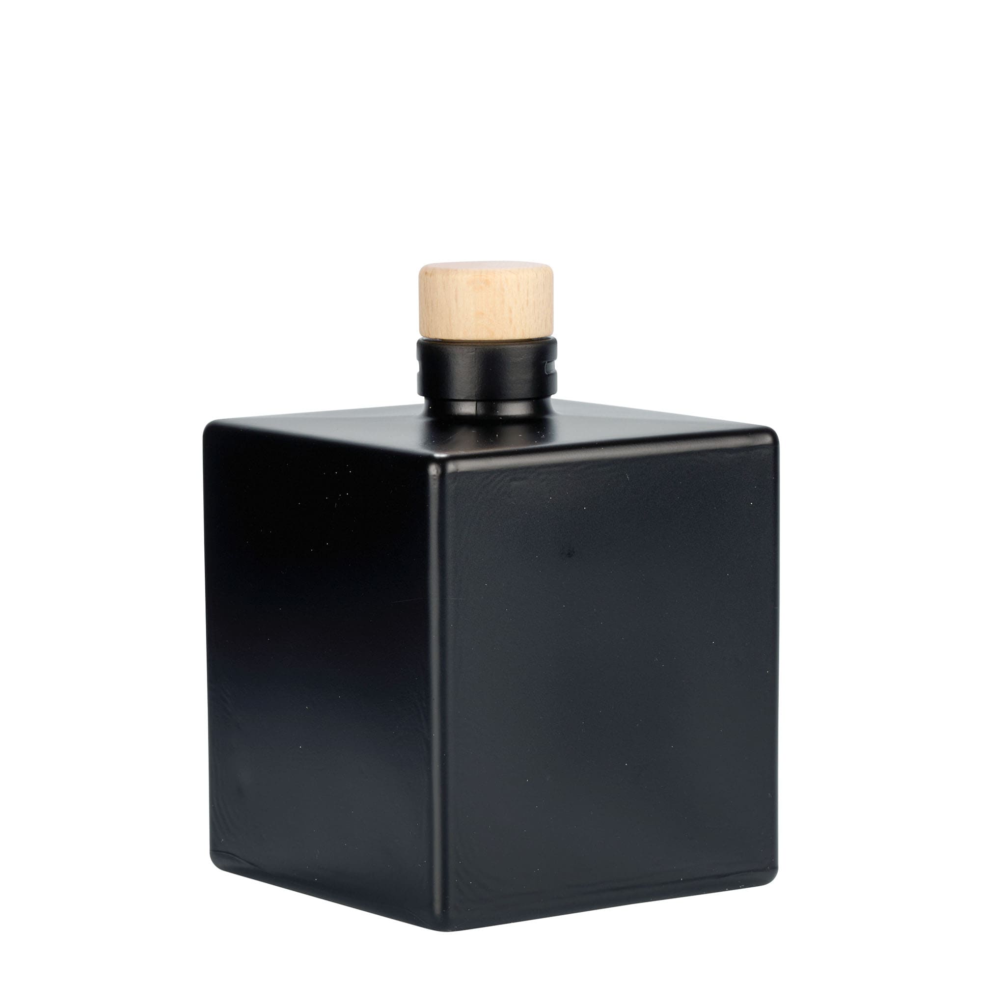 500 ml klaaspudel „Cube“, ruudukujuline, must, avale: kork