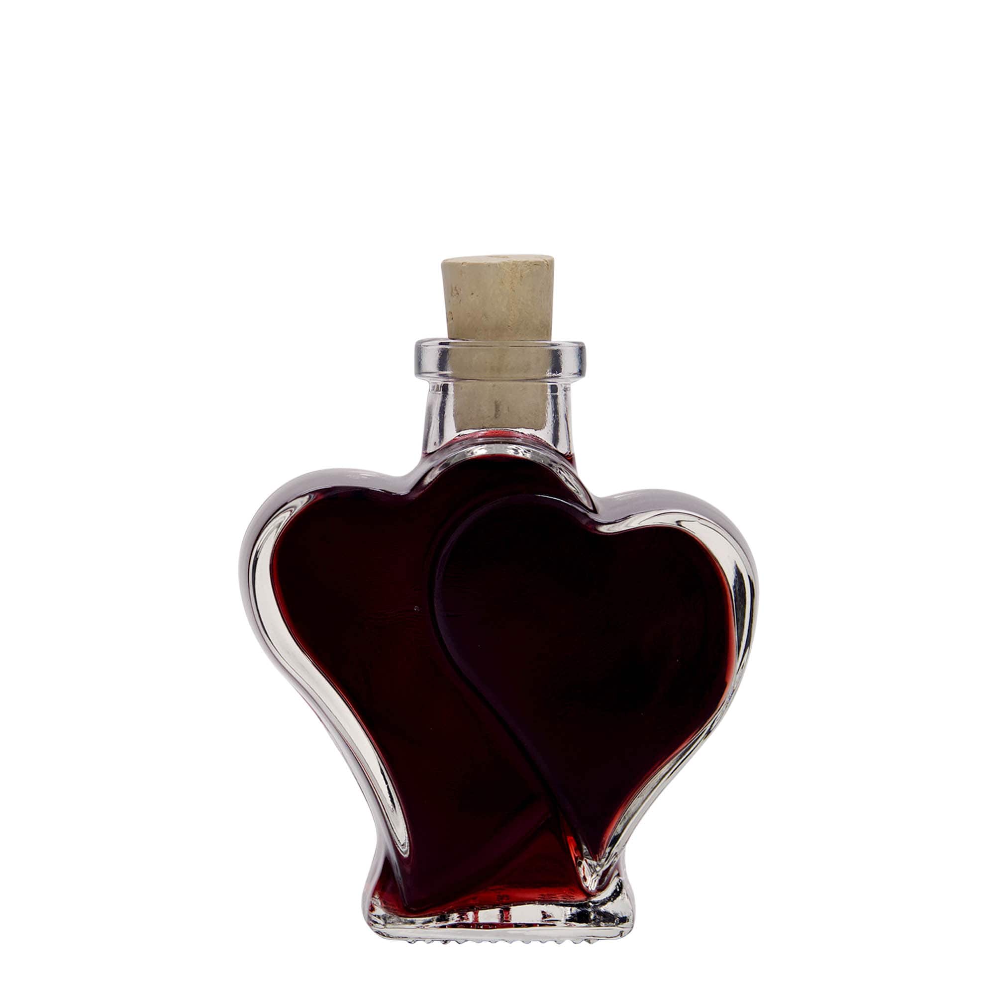 200 ml klaaspudel 'Kaks südant', sulgur: kork