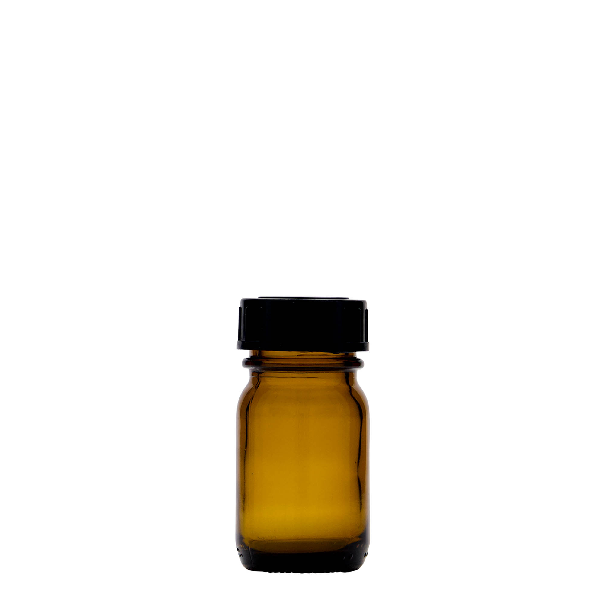 30 ml laiakaelne klaaspurk, pruun, ava: DIN 32