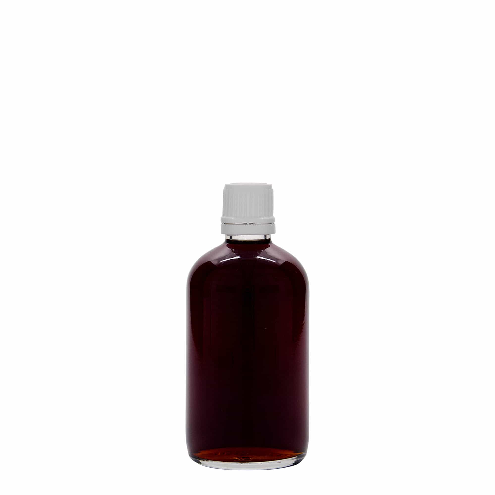 100 ml meditsiinipudel, klaas, suuava: DIN 18