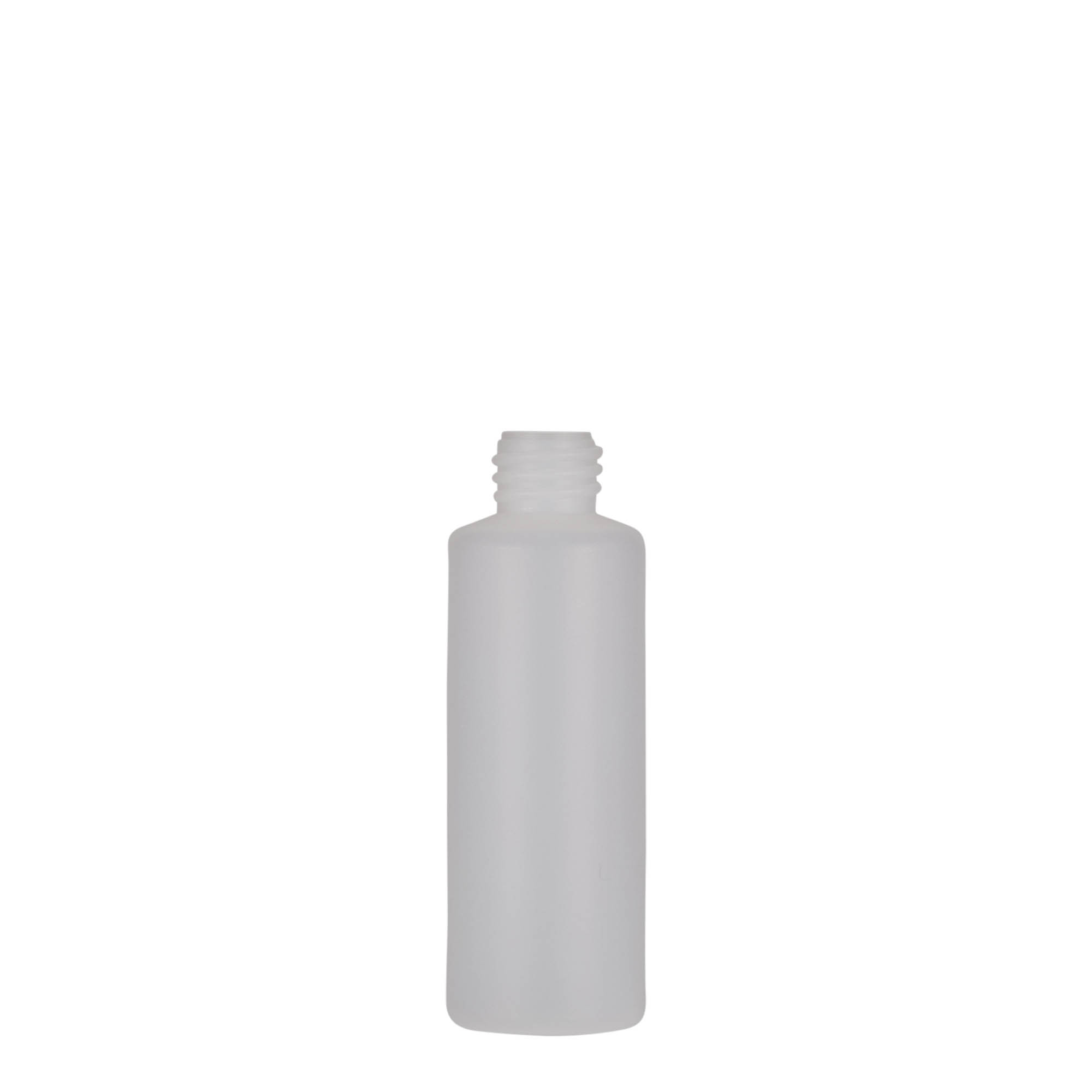 50 ml ümmargune pudel, PE-plast, naturaalne, avaus: keeratava korgiga 50 ml ümmargune pudel, PE-plast, naturaalne, avaus: keeratava korgiga