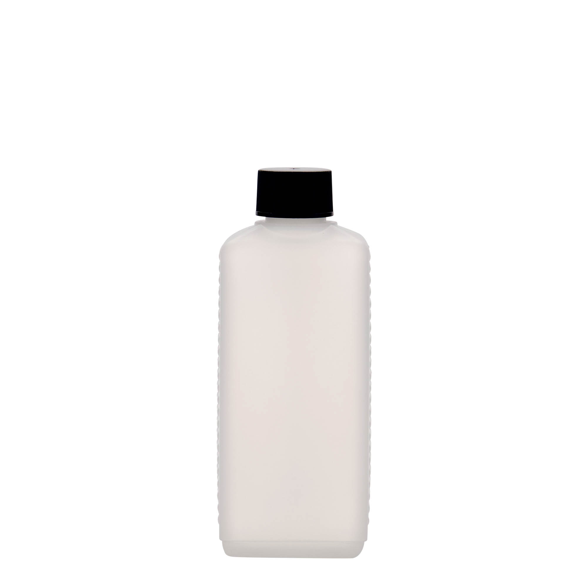 250 ml kanistripudel, ristkülikukujuline, HDPE-plastik, looduslik, suuava: DIN 25 EPE