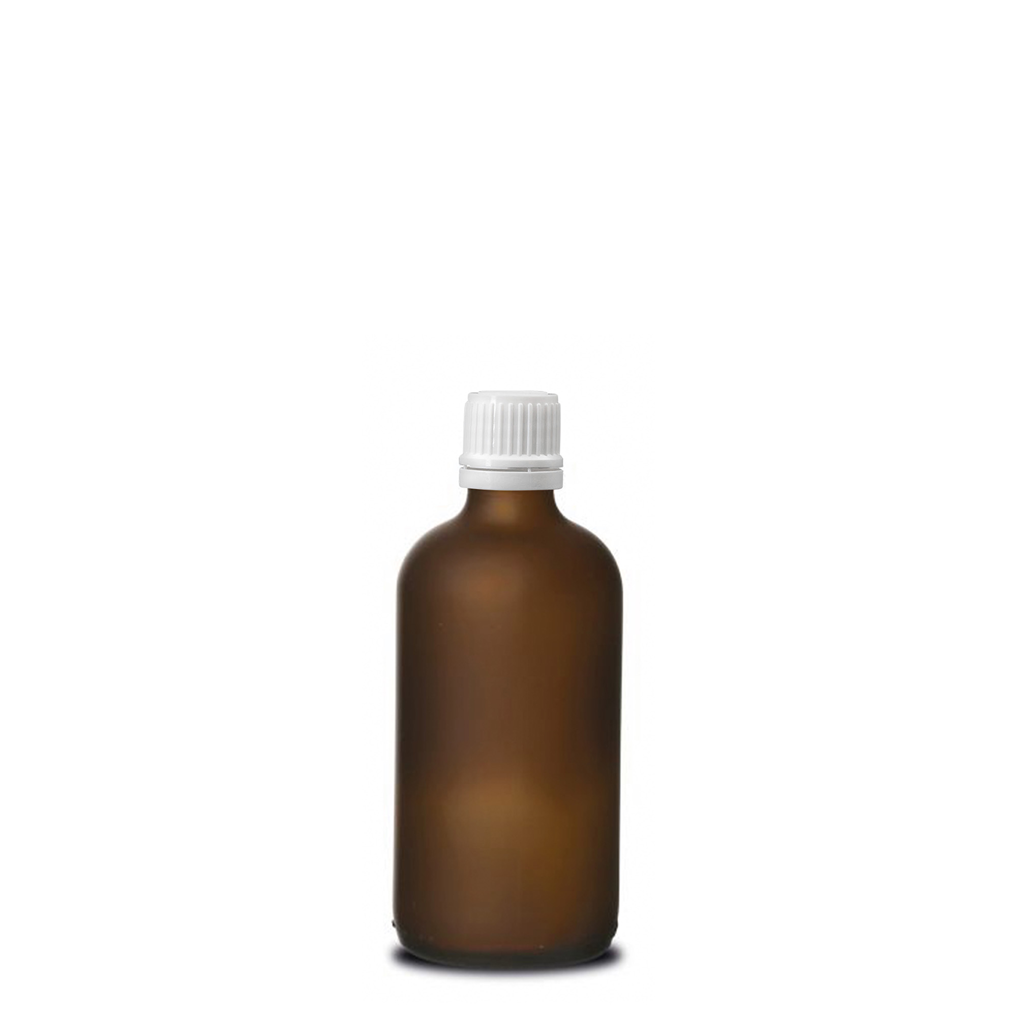 100 ml meditsiinipudel, klaas, pruun härmatisega, suuava: DIN 18