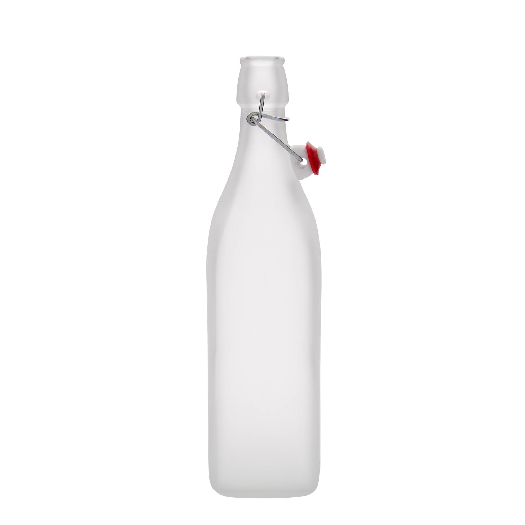 1000 ml klaaspudel 'Sving', ruudukujuline, valge, sulgur: traatkork