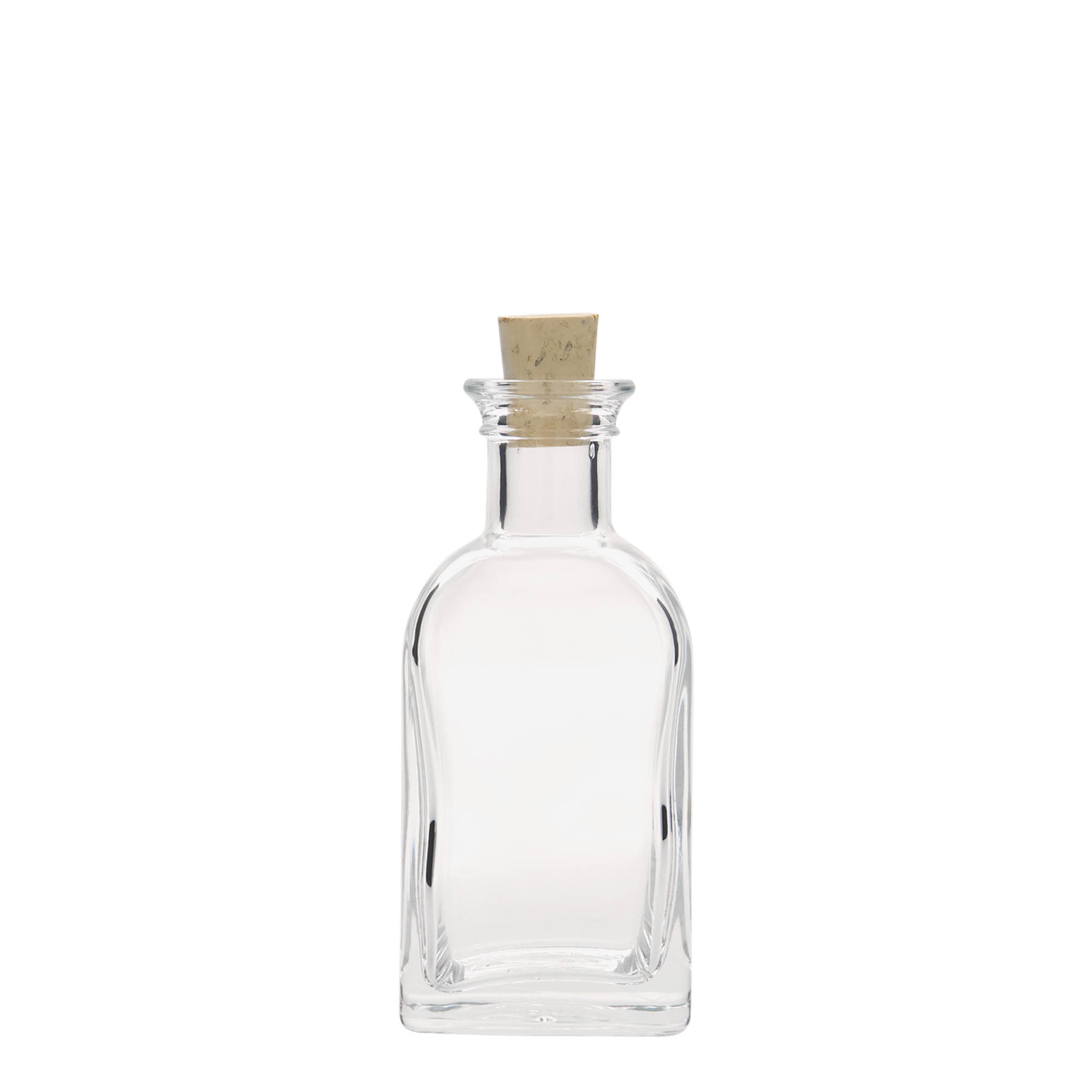 100 ml klaasist apteegipudel 'Carré', ruudukujuline, sulgur: kork
