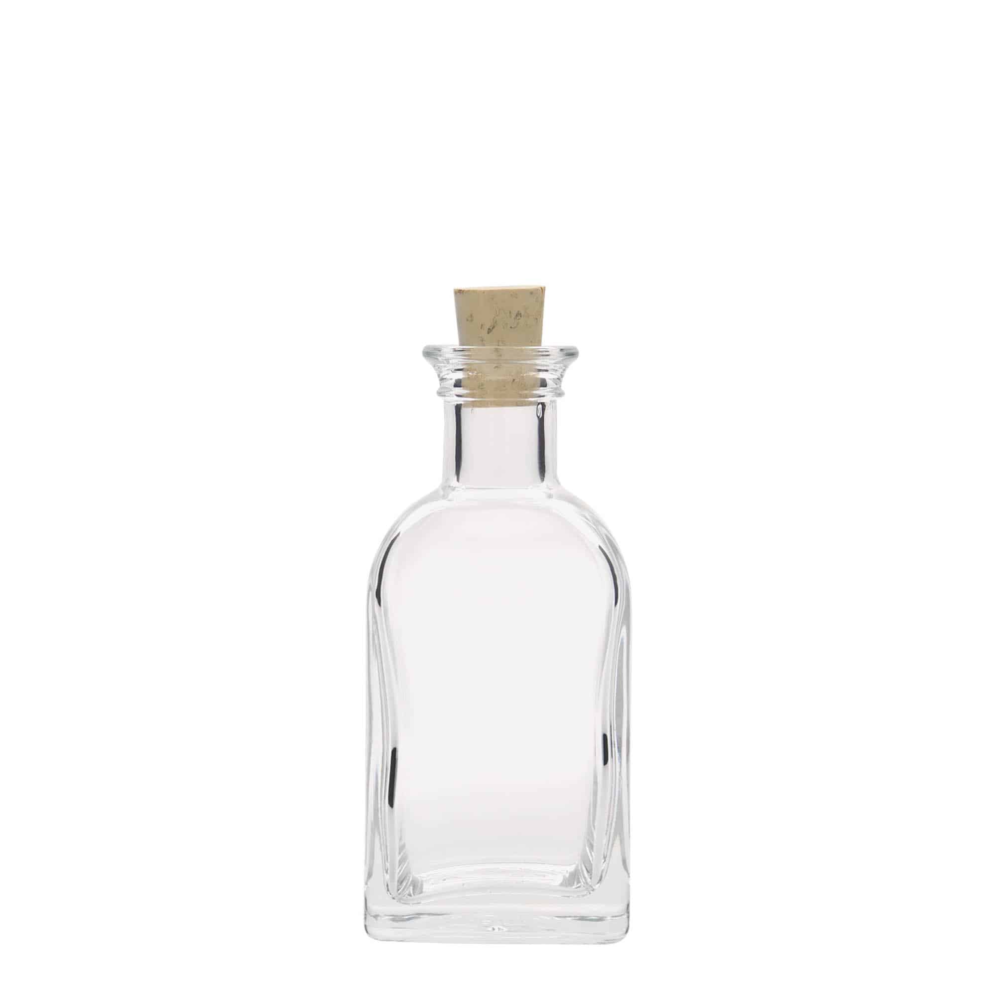 100 ml klaaspudel Apotheker Carré, ruudukujuline, ava: kork