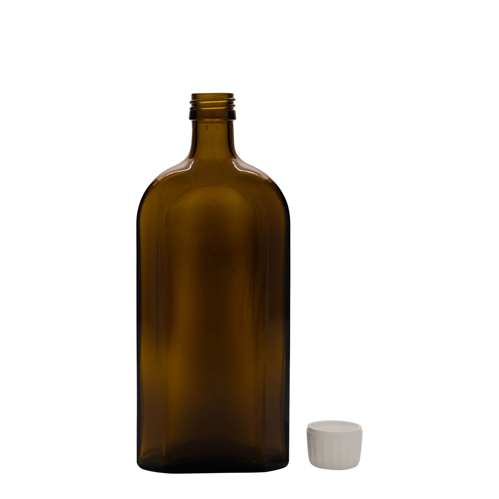 500 ml meditsiinipudel Meplat, ovaalne, klaas, pruun, suuava: PP 28