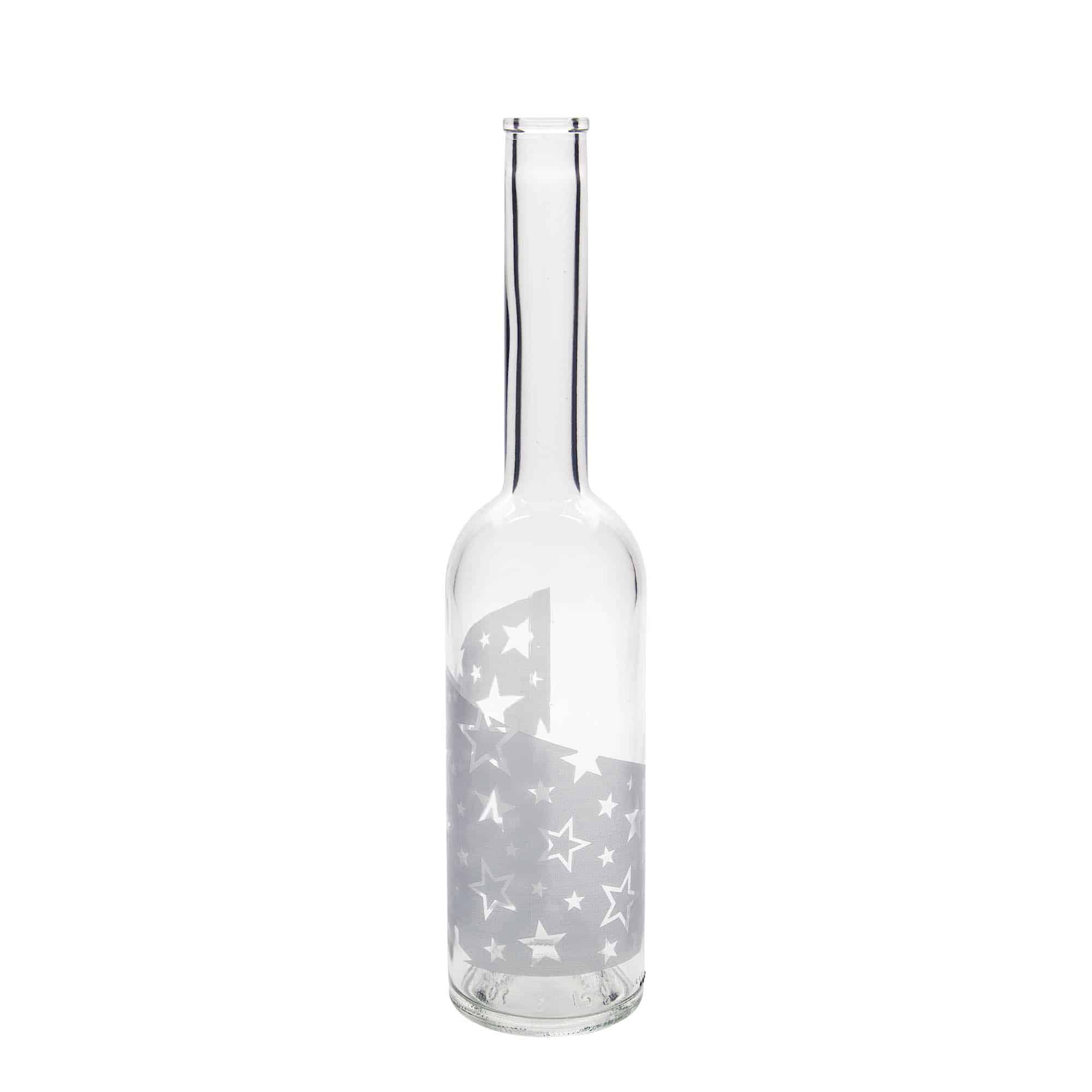 500 ml klaaspudel 'Opera', motiiv: hõbedatähed, suuava: kork 500 ml klaaspudel 'Opera', motiiv: hõbedatähed, suuava: kork