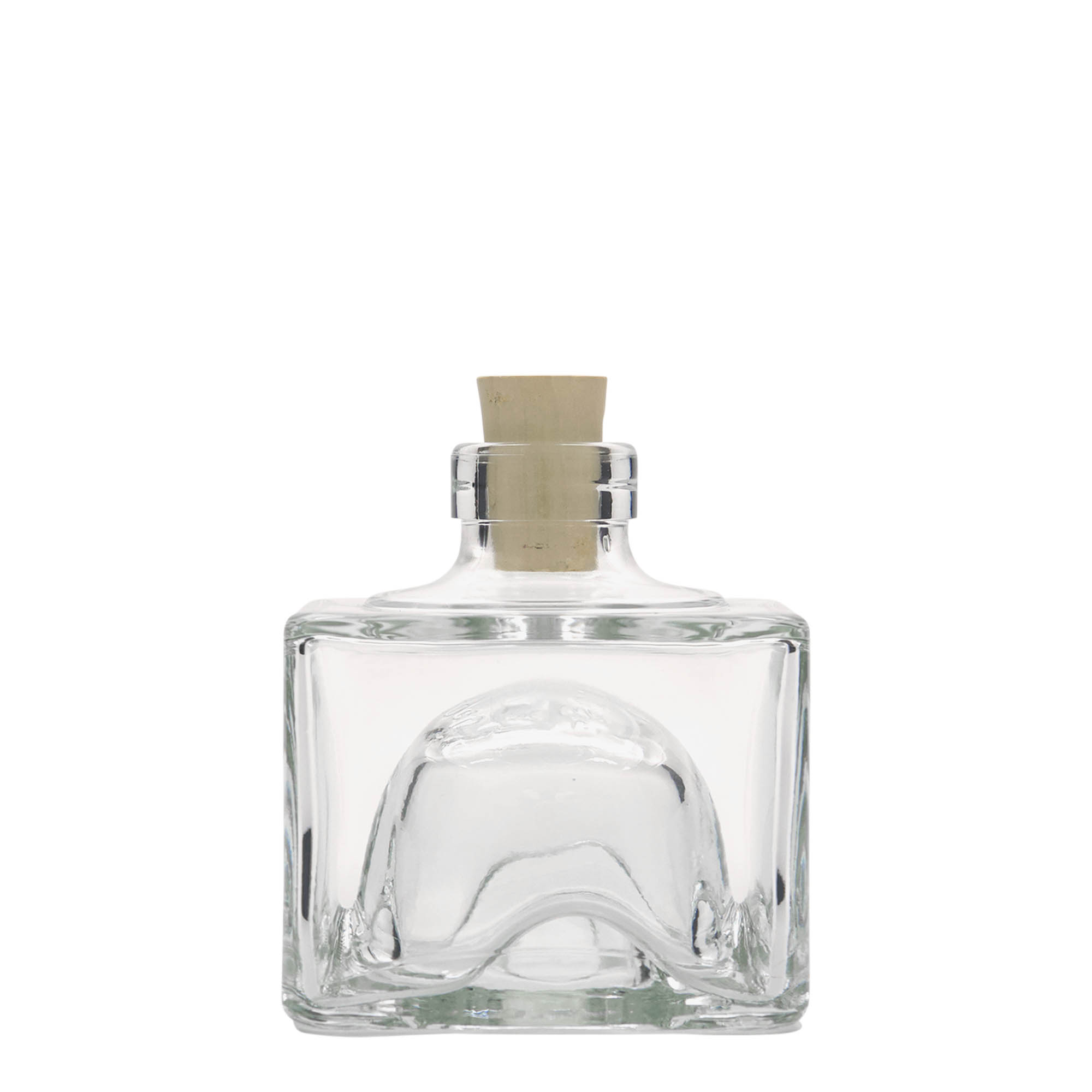 200 ml klaaspudel 'Cocolores', ruudukujuline, suuava: kork