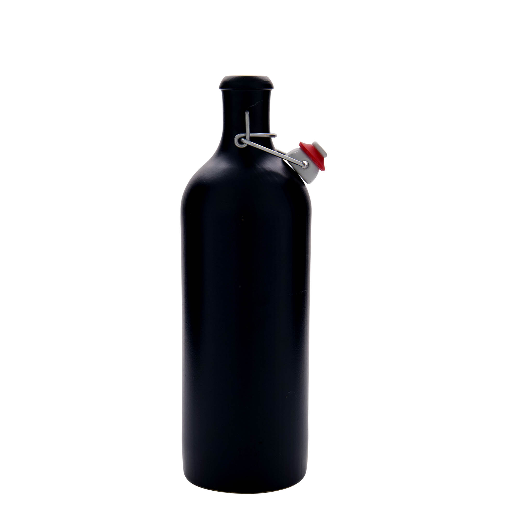 750 ml savinõu, keraamika, must, avale: klambriga sulgur