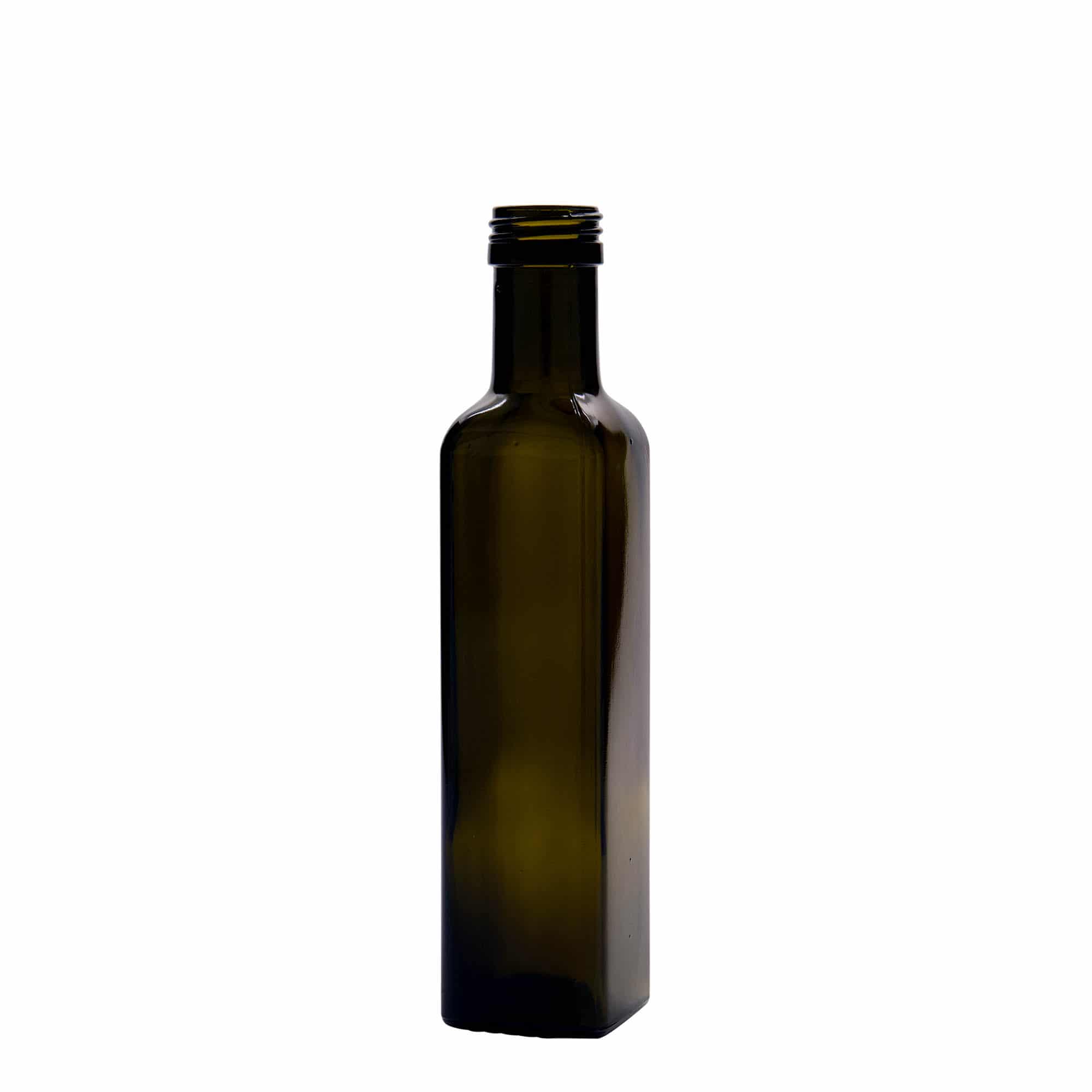 250 ml klaaspudel 'Marasca', ruudukujuline, antiikroheline, sulgur: PP 31,5