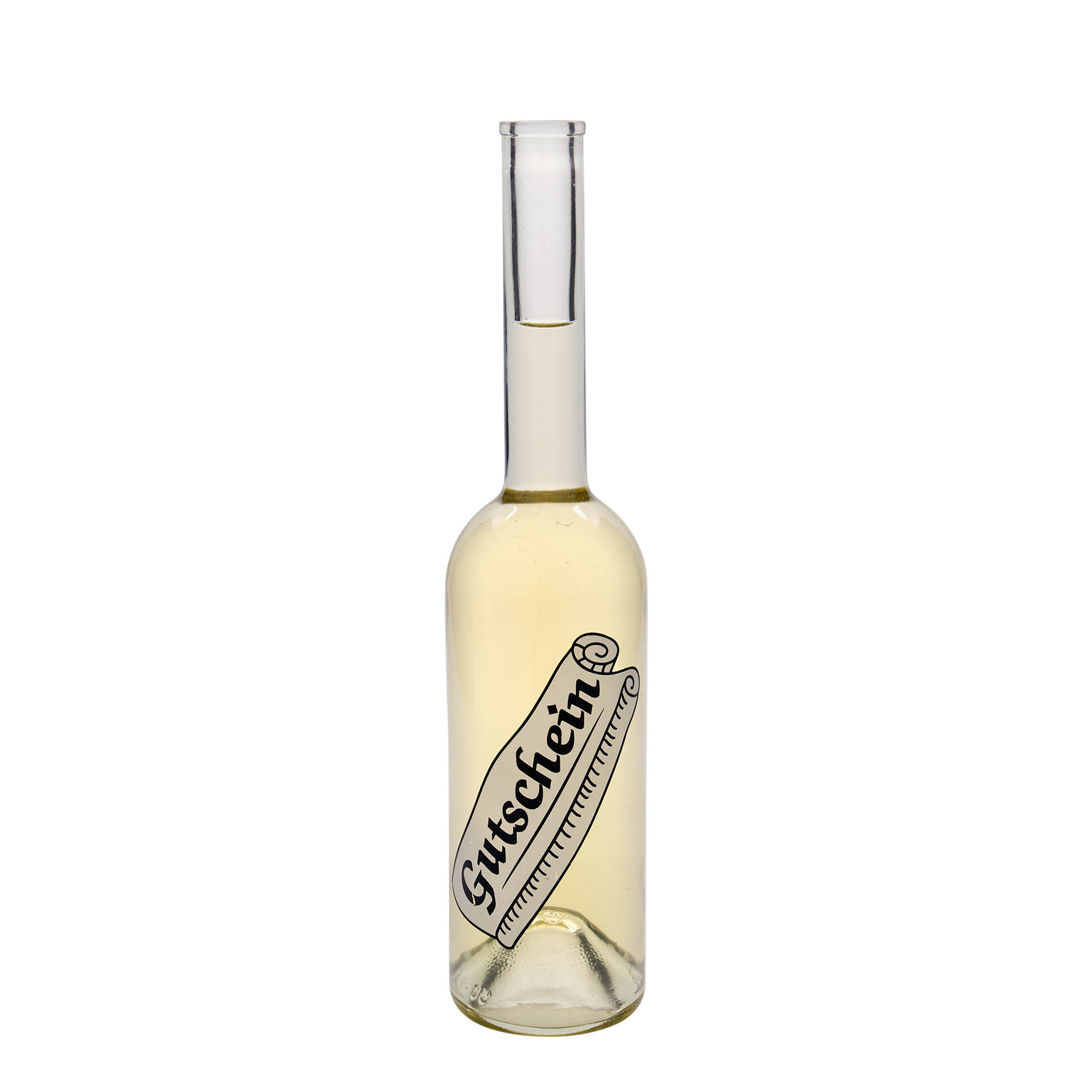 500 ml klaaspudel 'Opera', motiiv: kinkekaart, sulgur: kork